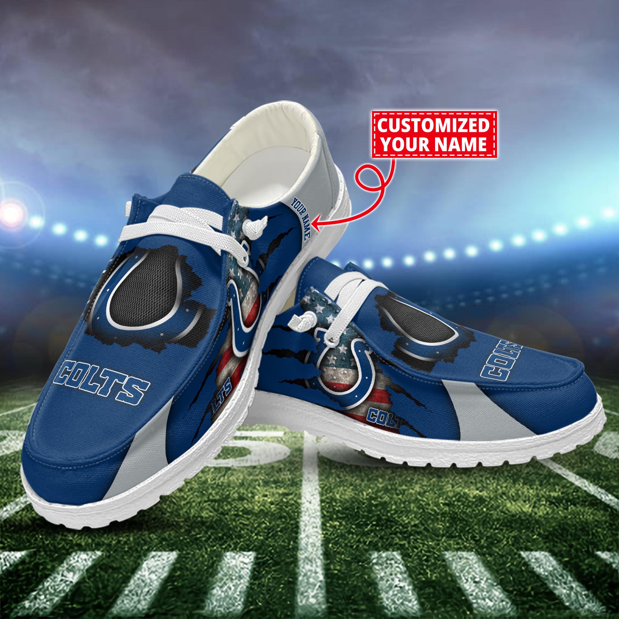 Indianapolis Colts Dude Shoes Custom Name  New Arrivals H52628