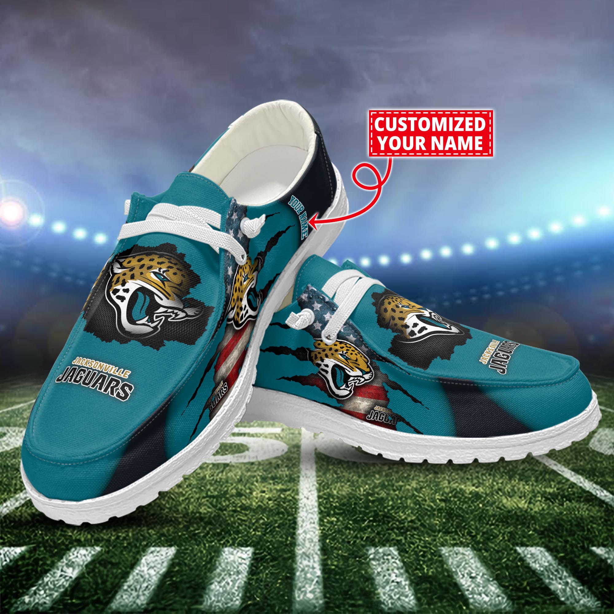 Jacksonville Jaguars Dude Shoes Custom Name  New Arrivals H52628