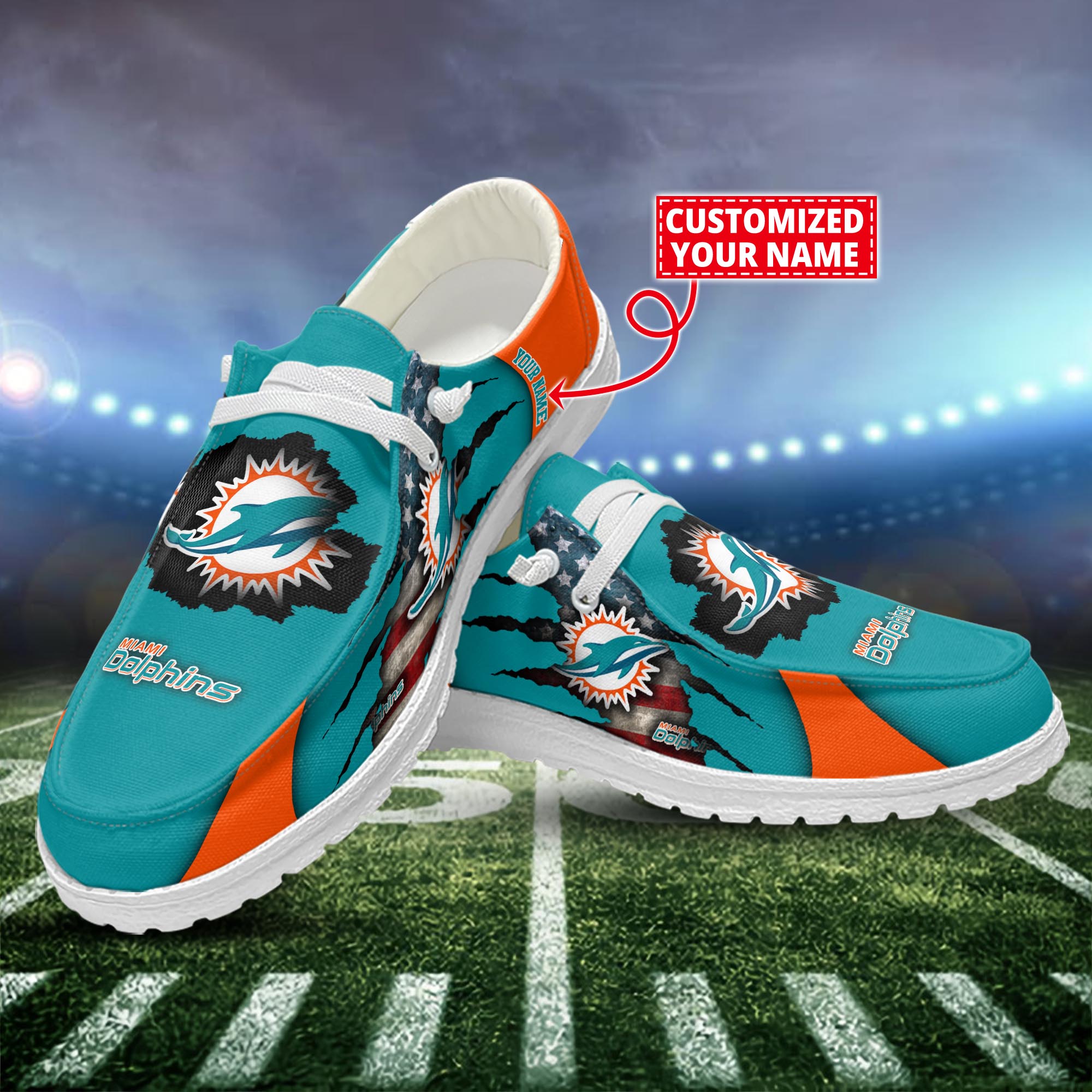 Miami Dolphins Dude Shoes Custom Name  New Arrivals H52628