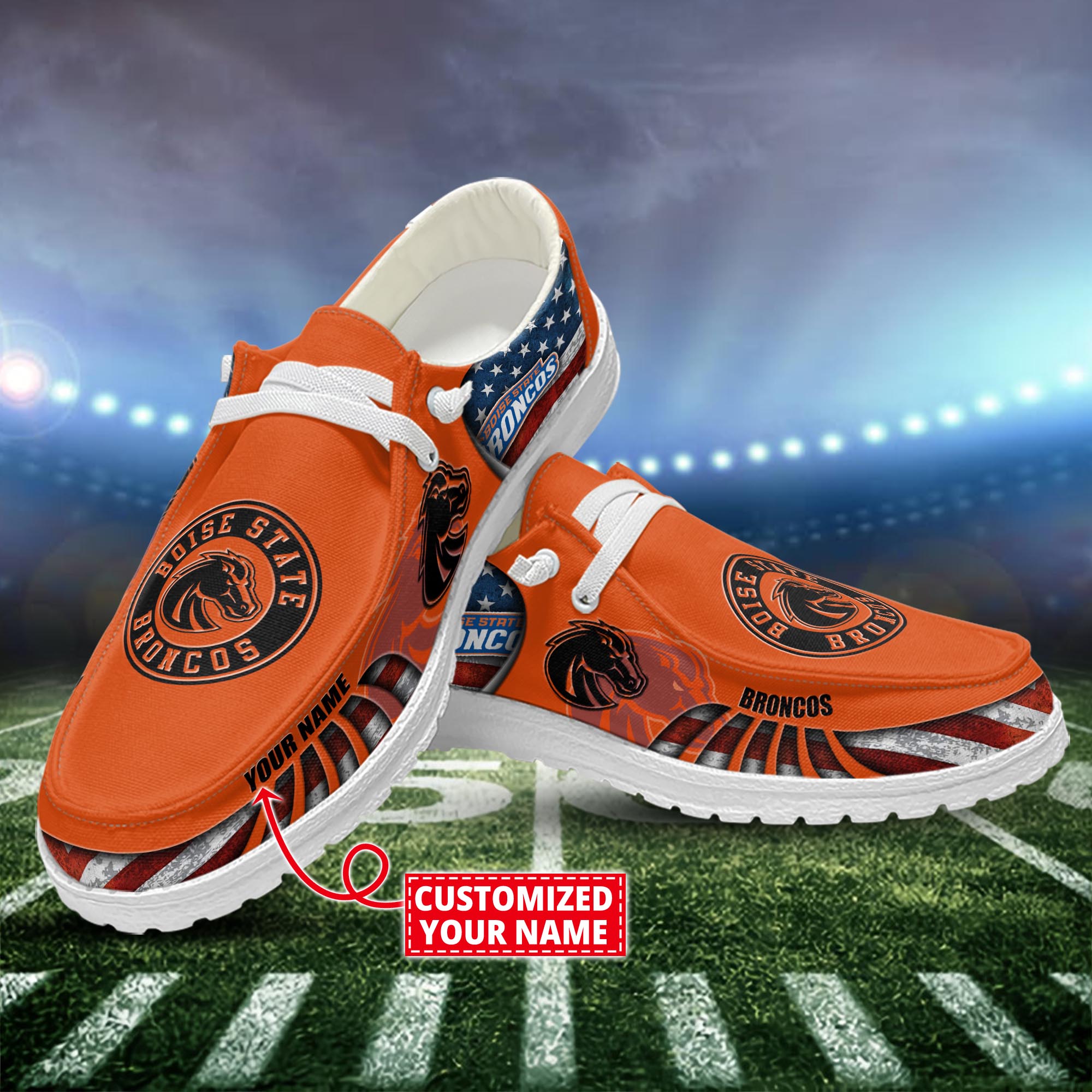 Boise State Broncos Dude Shoes Custom Name  New Arrivals H52648