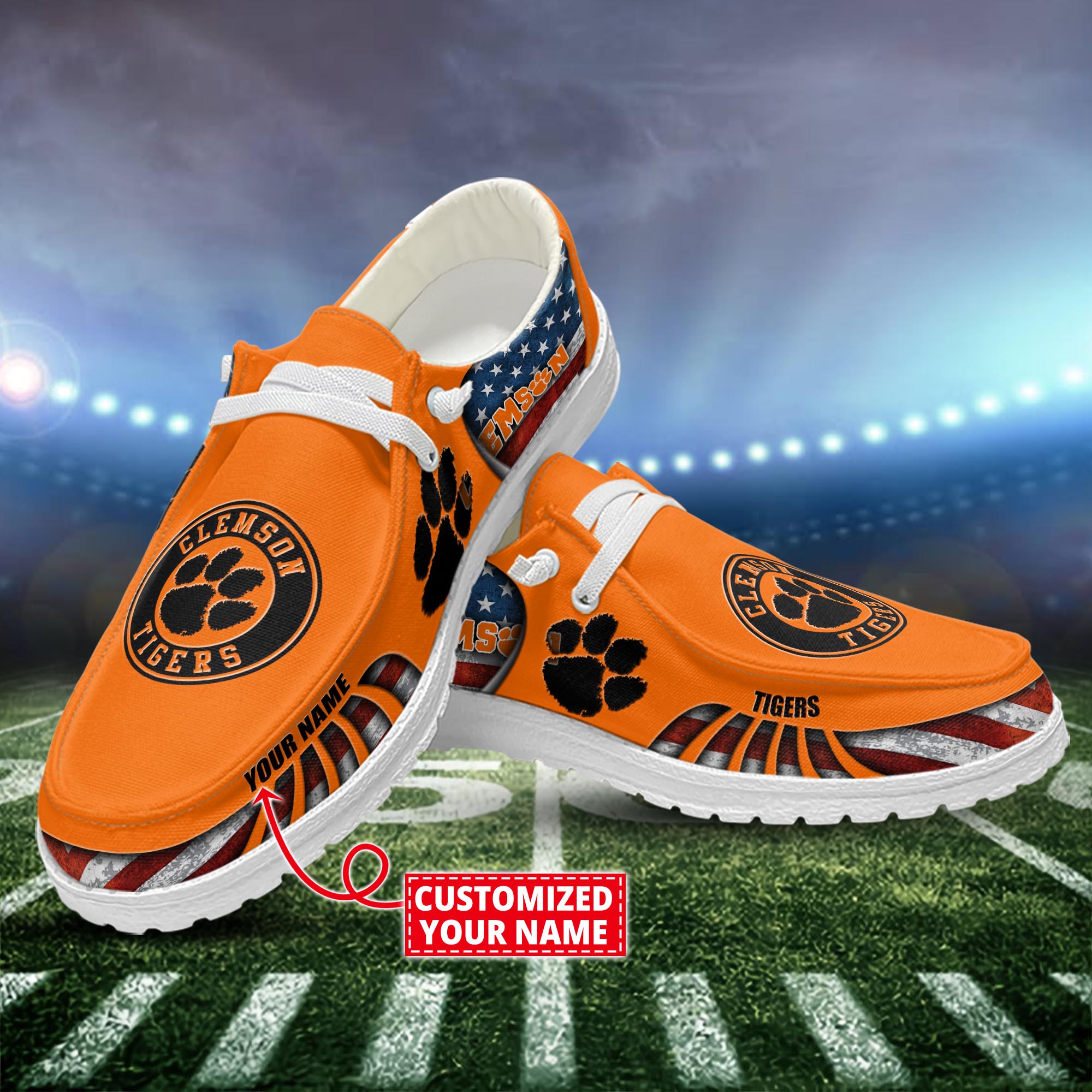 Clemson Tigers Dude Shoes Custom Name  New Arrivals H52648