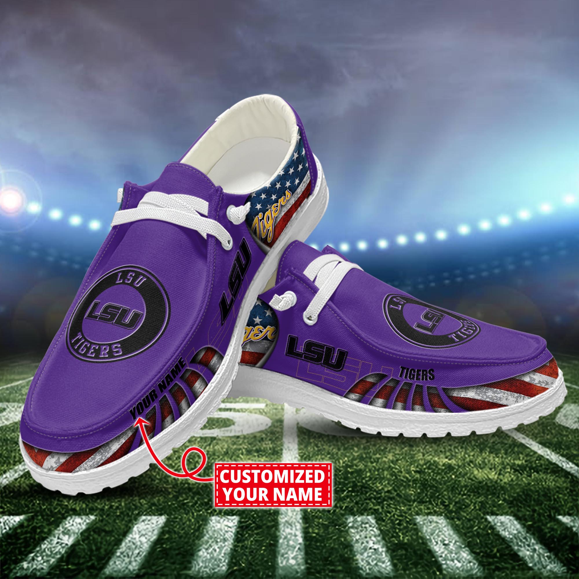 LSU TIGERS Dude Shoes Custom Name  New Arrivals H52648