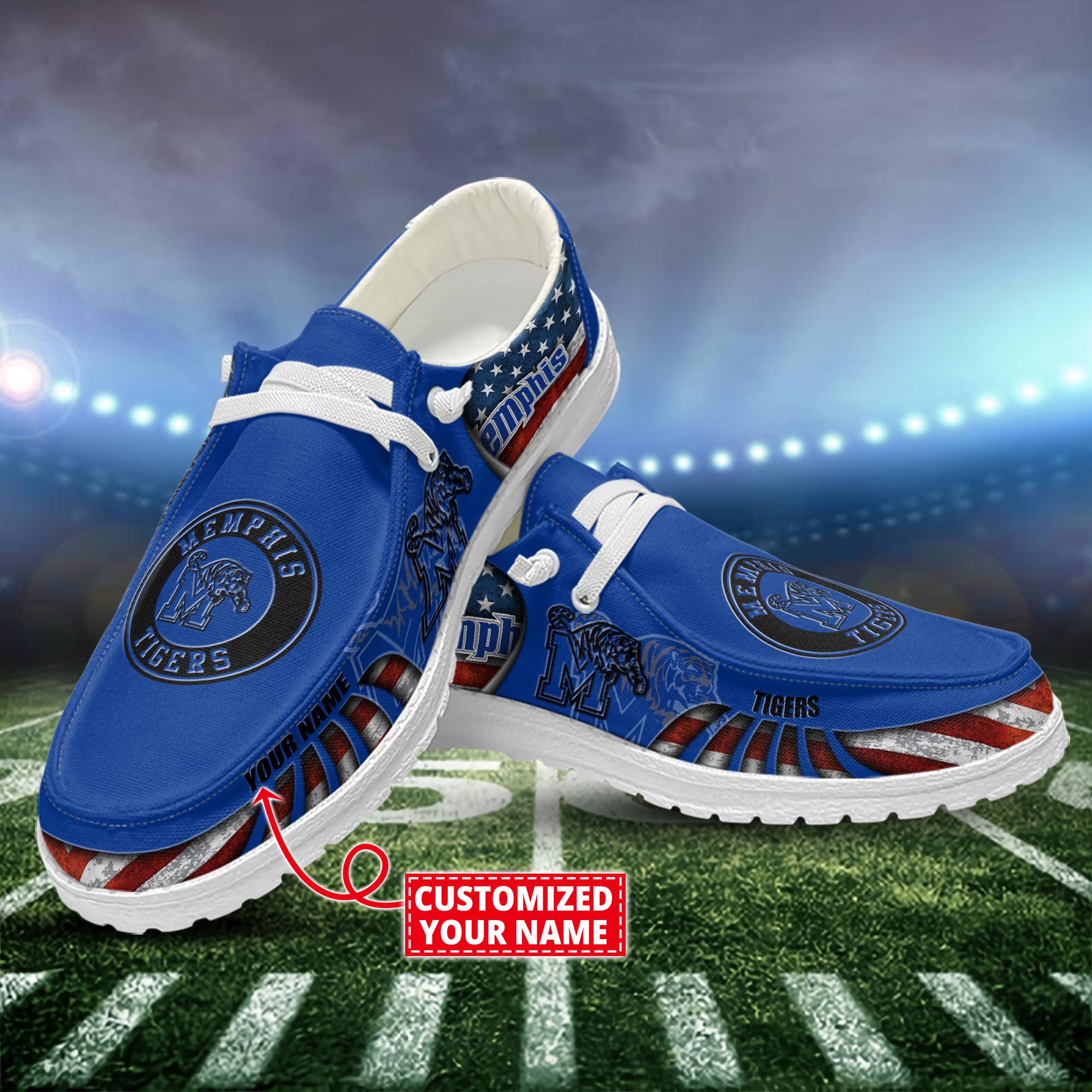 Memphis Tigers Dude Shoes Custom Name  New Arrivals H52648