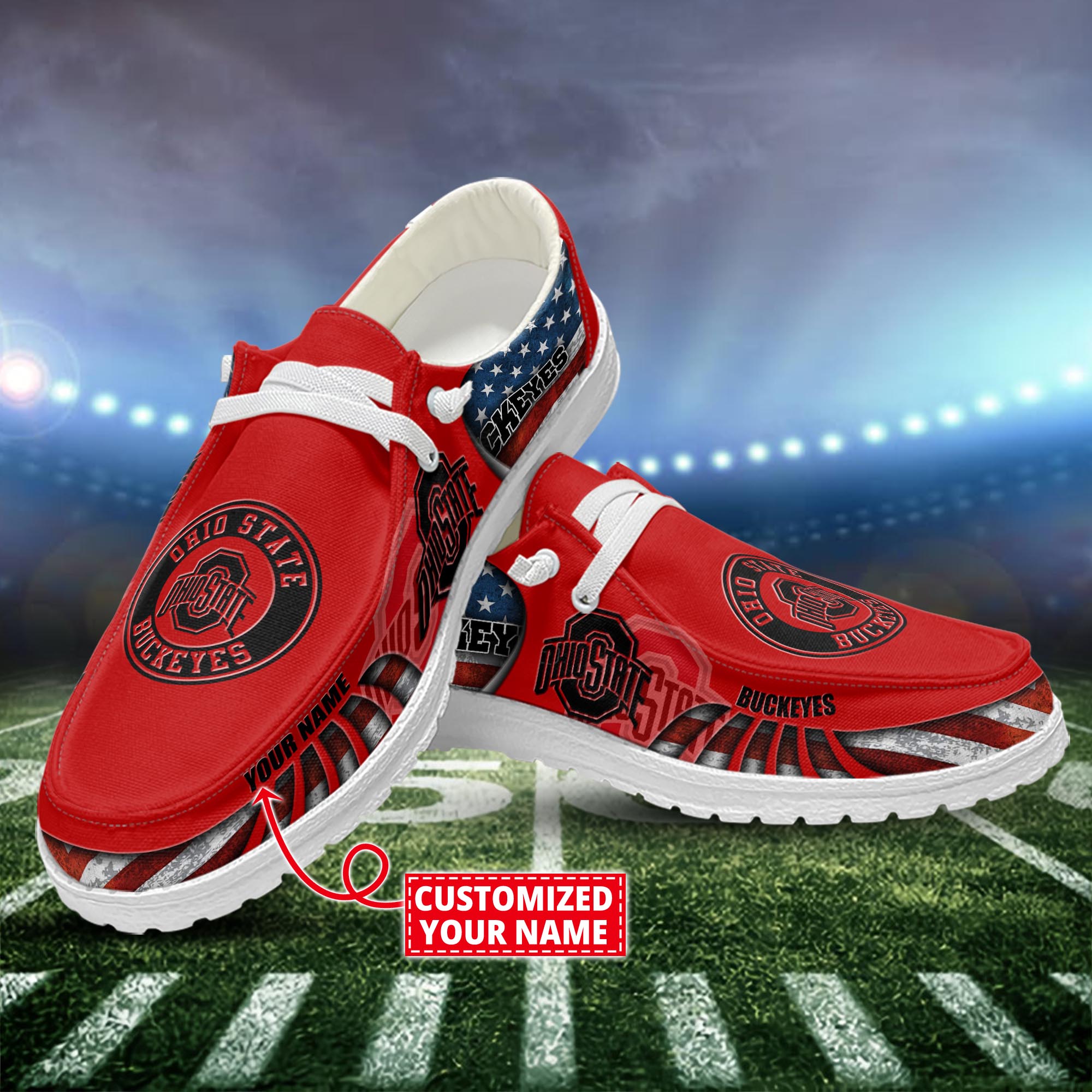 Ohio State Buckeyes Dude Shoes Custom Name  New Arrivals H52648