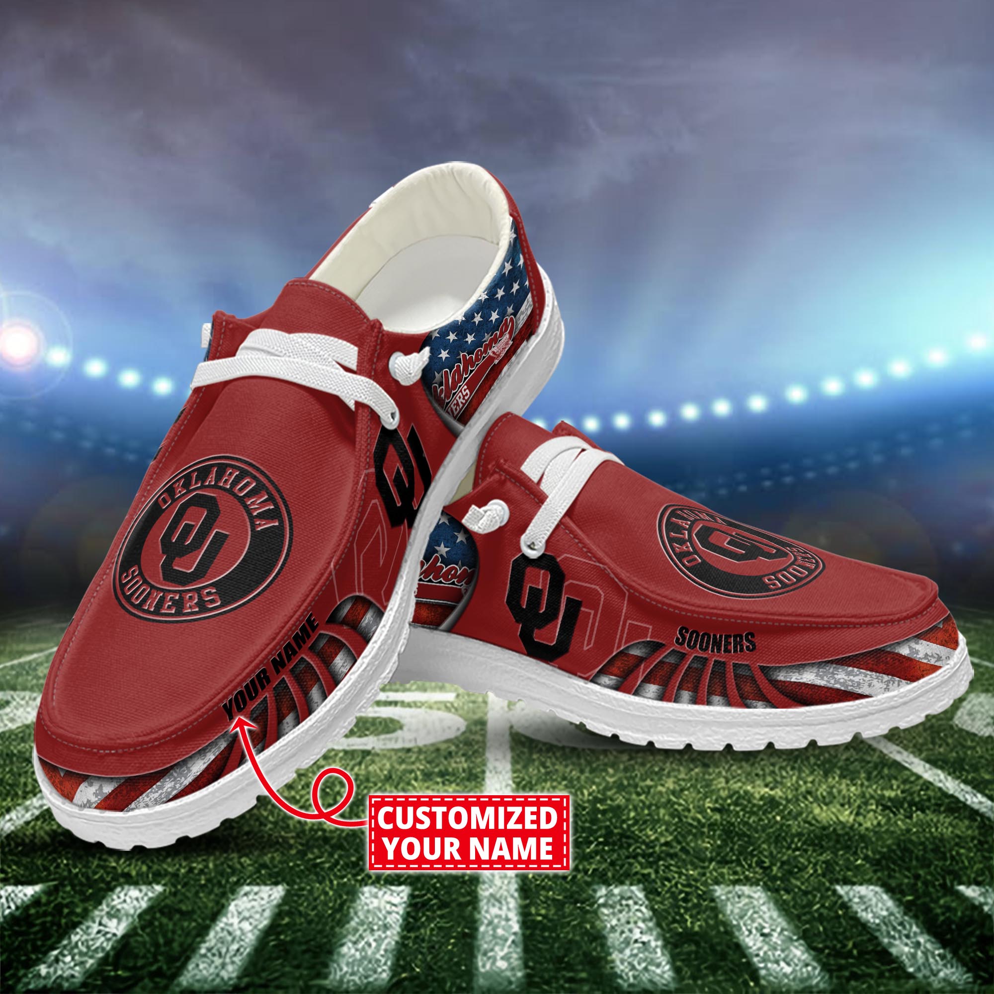 Oklahoma Sooners Dude Shoes Custom Name  New Arrivals H52648