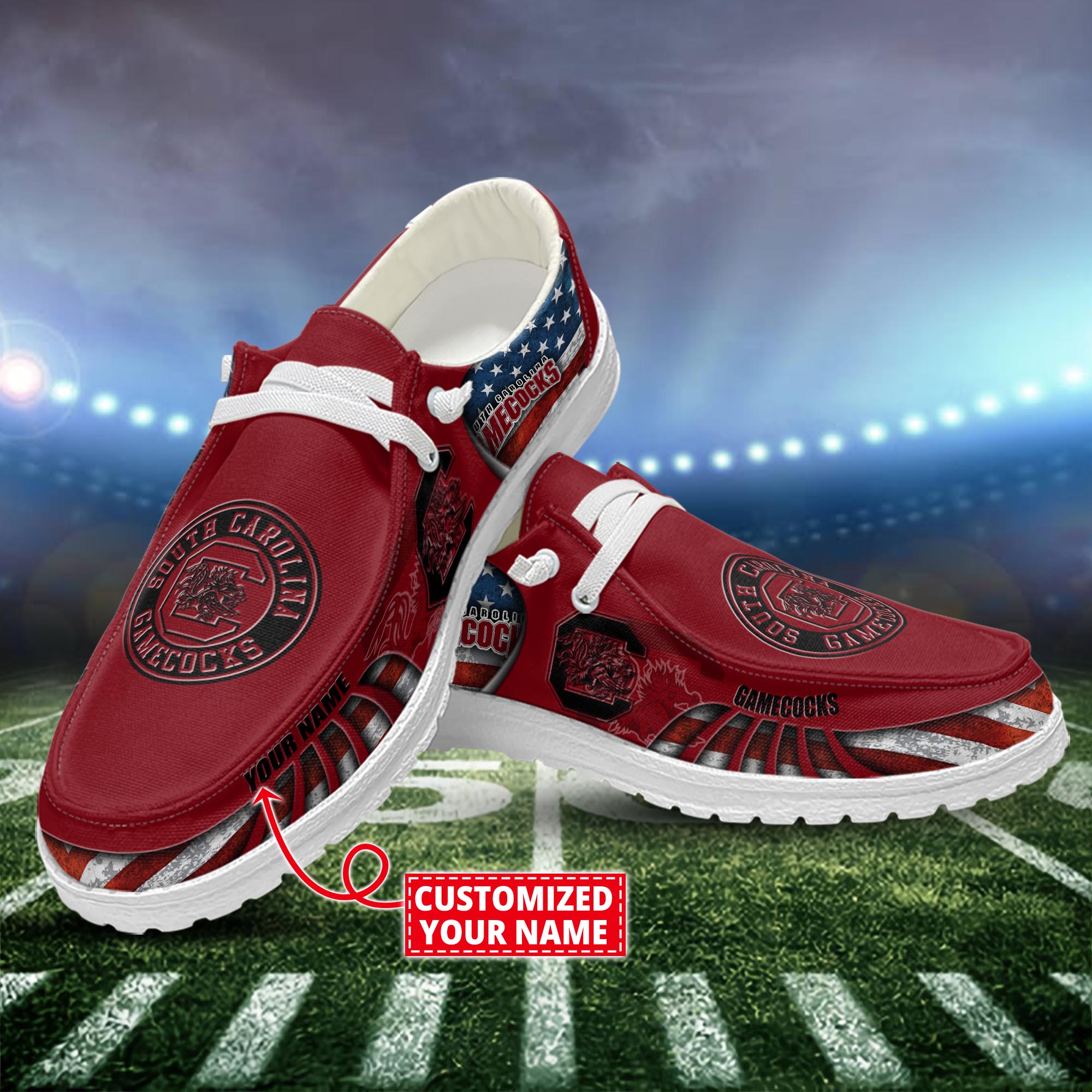 South Carolina Gamecocks Dude Shoes Custom Name  New Arrivals H52648