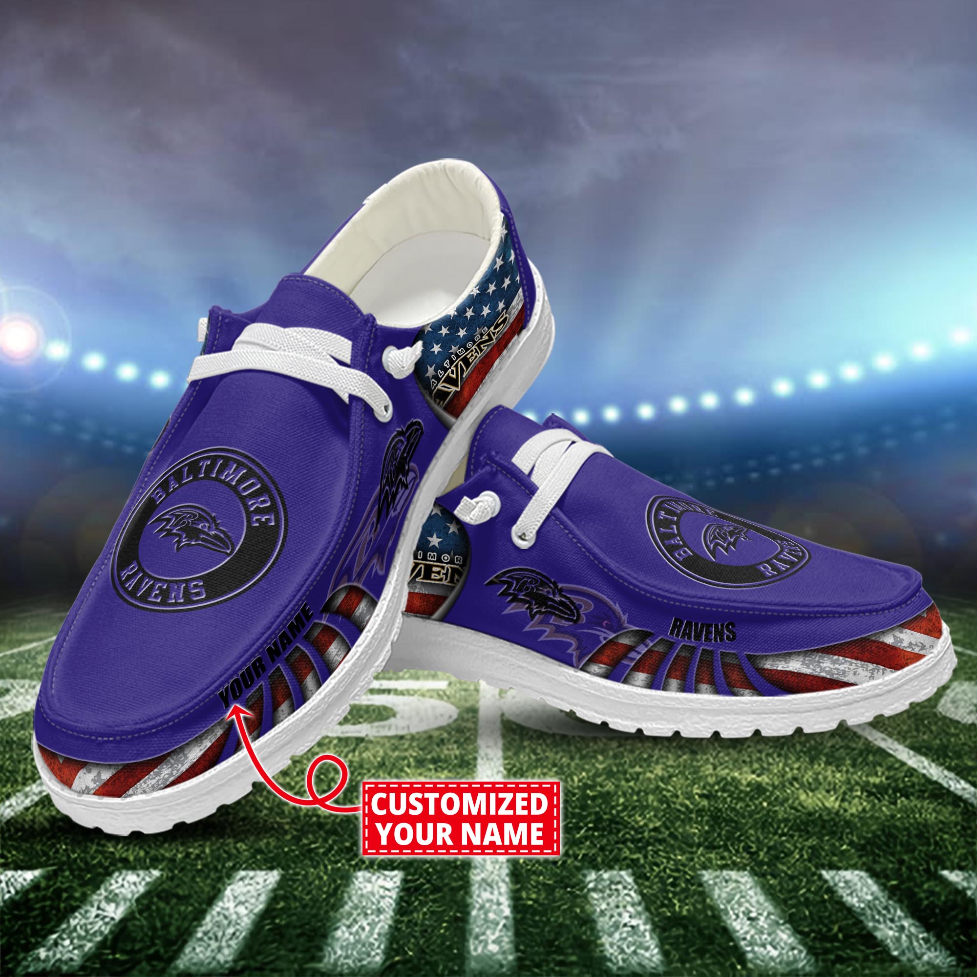 Baltimore Ravens Dude Shoes Custom Name  New Arrivals H52648