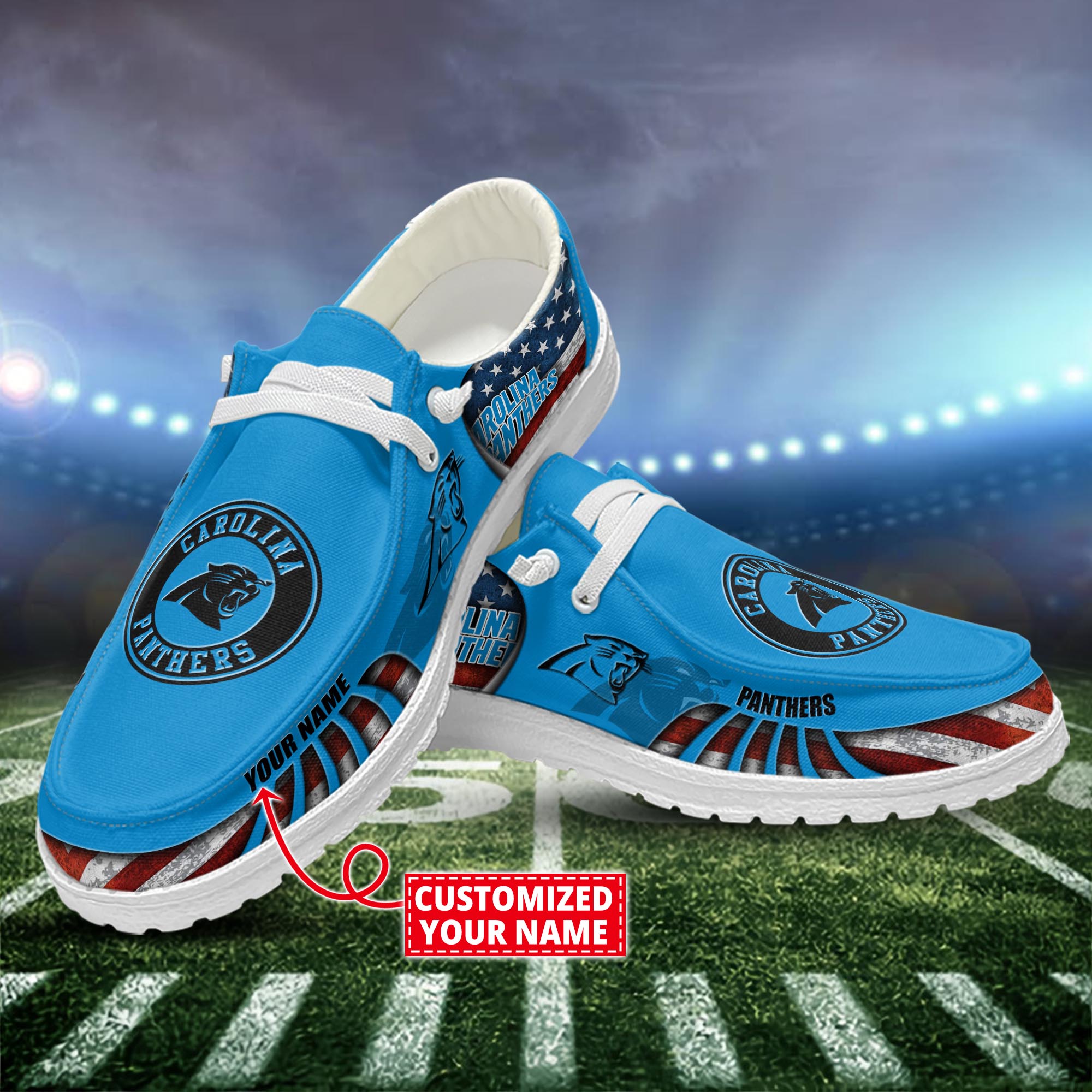 Carolina Panthers Dude Shoes Custom Name  New Arrivals H52648