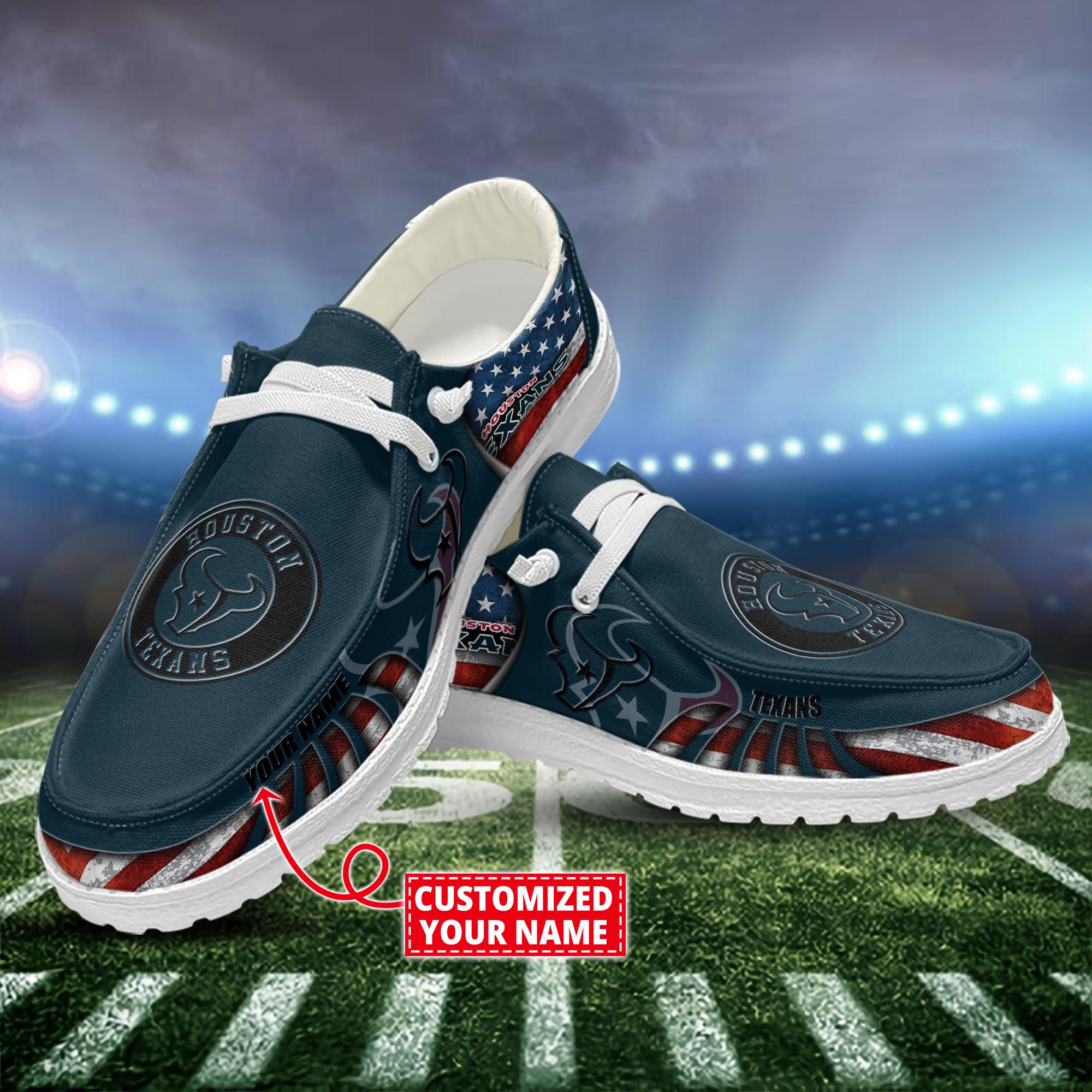 Houston Texans Dude Shoes Custom Name  New Arrivals H52648