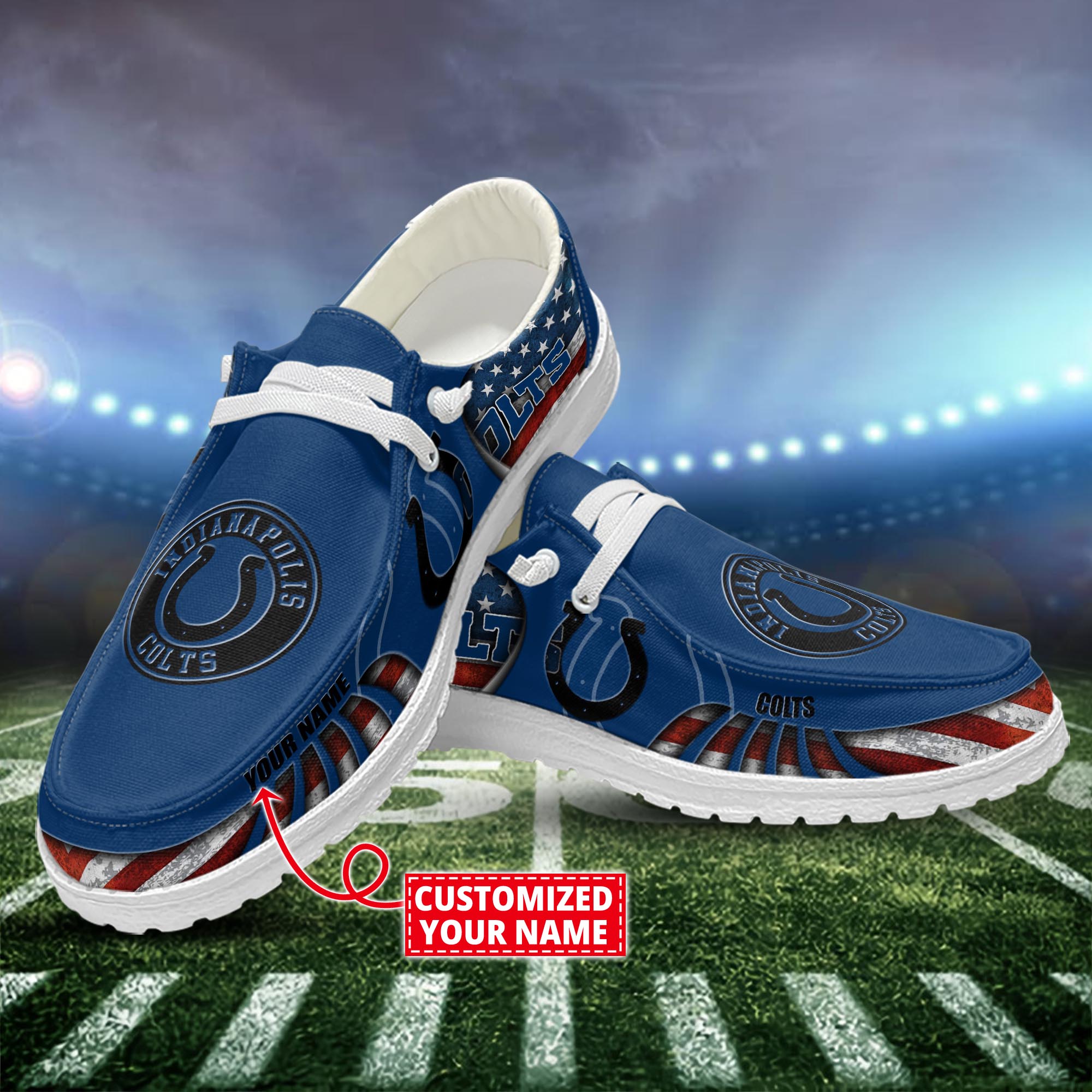 Indianapolis Colts Dude Shoes Custom Name  New Arrivals H52648