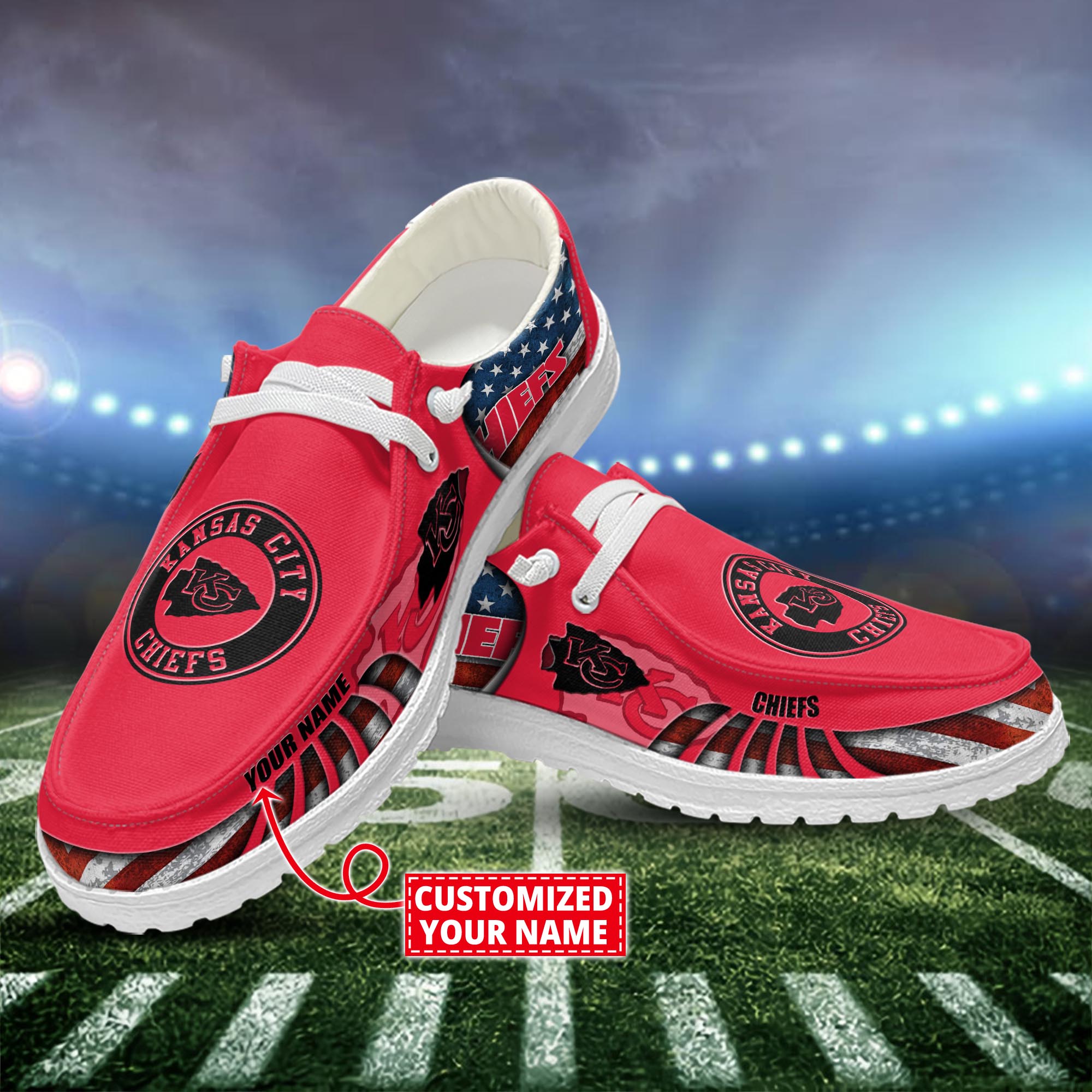 Kansas City Chiefs Dude Shoes Custom Name  New Arrivals H52648