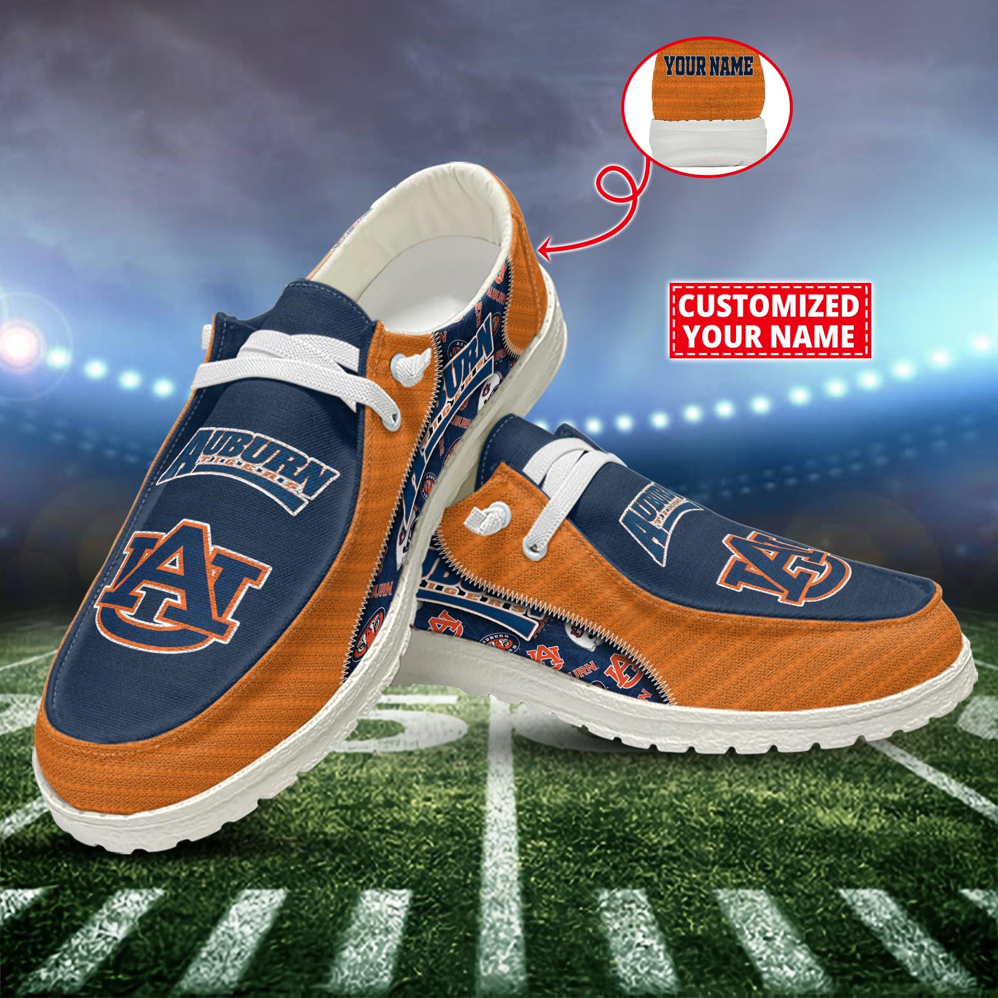 Auburn Tigers Customized Dude Shoes New Arrivals H52922