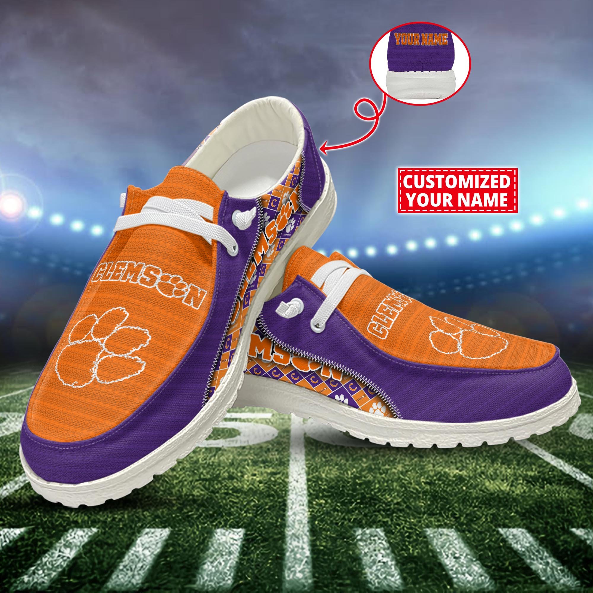 Clemson Tigers Customized Dude Shoes New Arrivals H52922