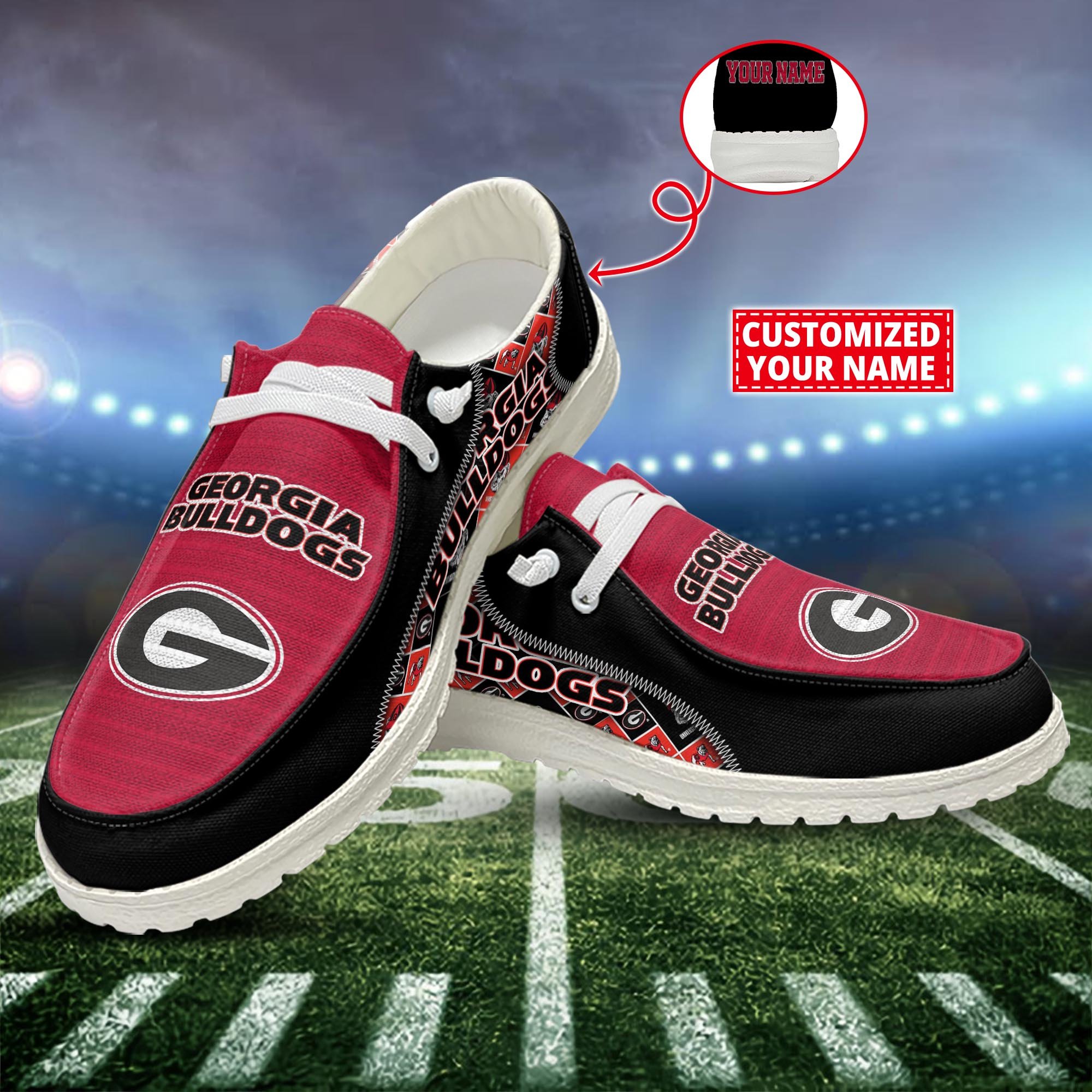 Georgia Bulldogs Customized Dude Shoes New Arrivals H52922