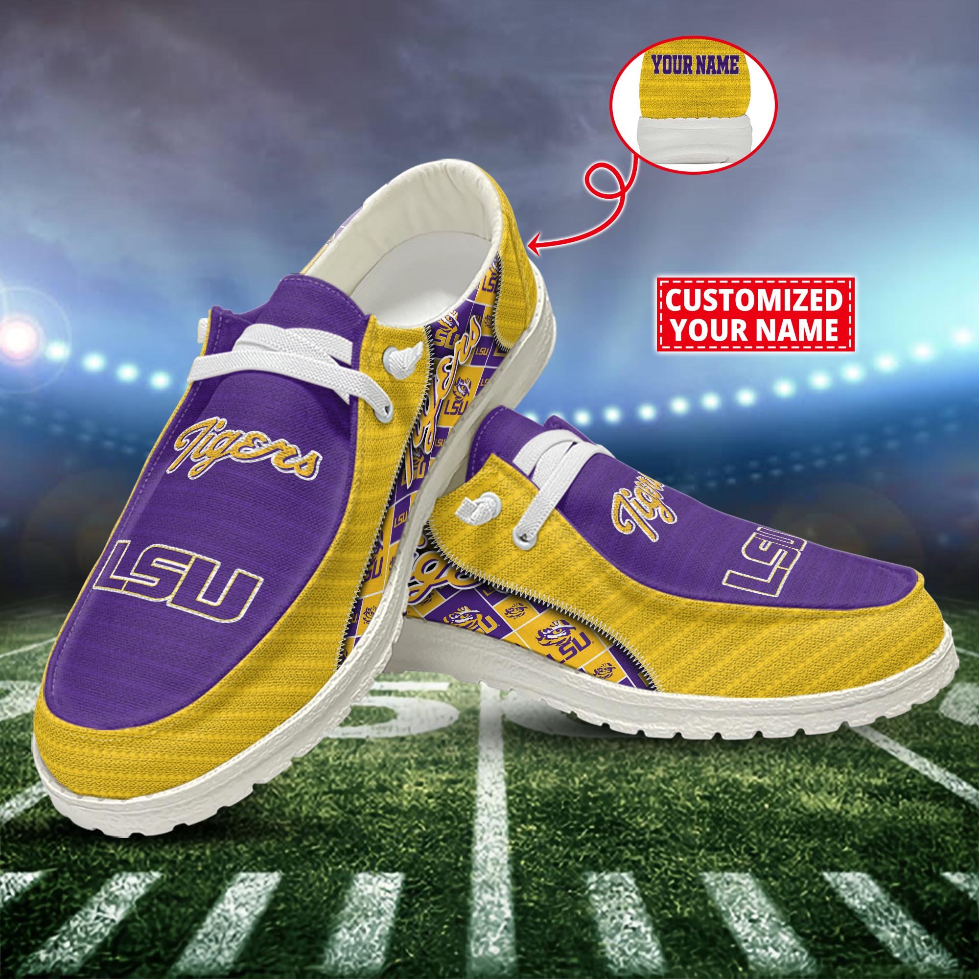 LSU TIGERS Customized Dude Shoes New Arrivals H52922