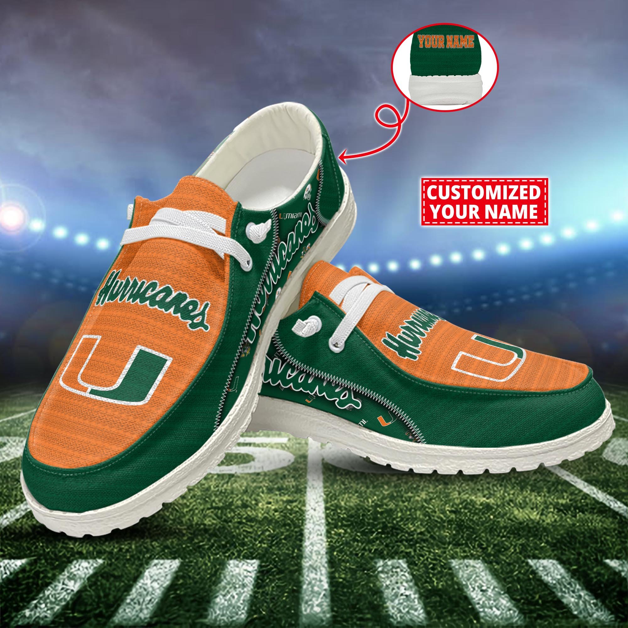 Miami Hurricanes Customized Dude Shoes New Arrivals H52922