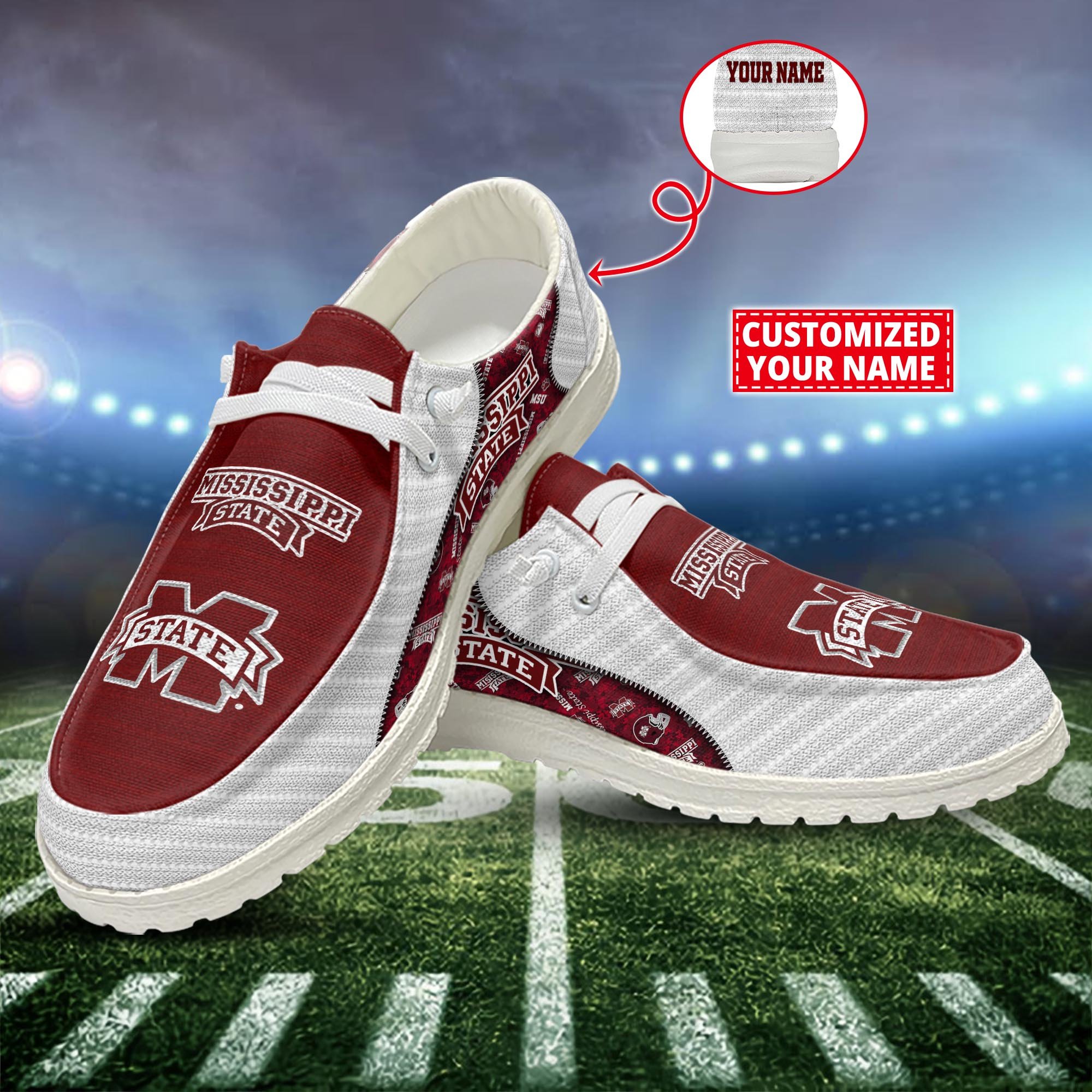 Mississippi State Bulldogs Customized Dude Shoes New Arrivals H52922