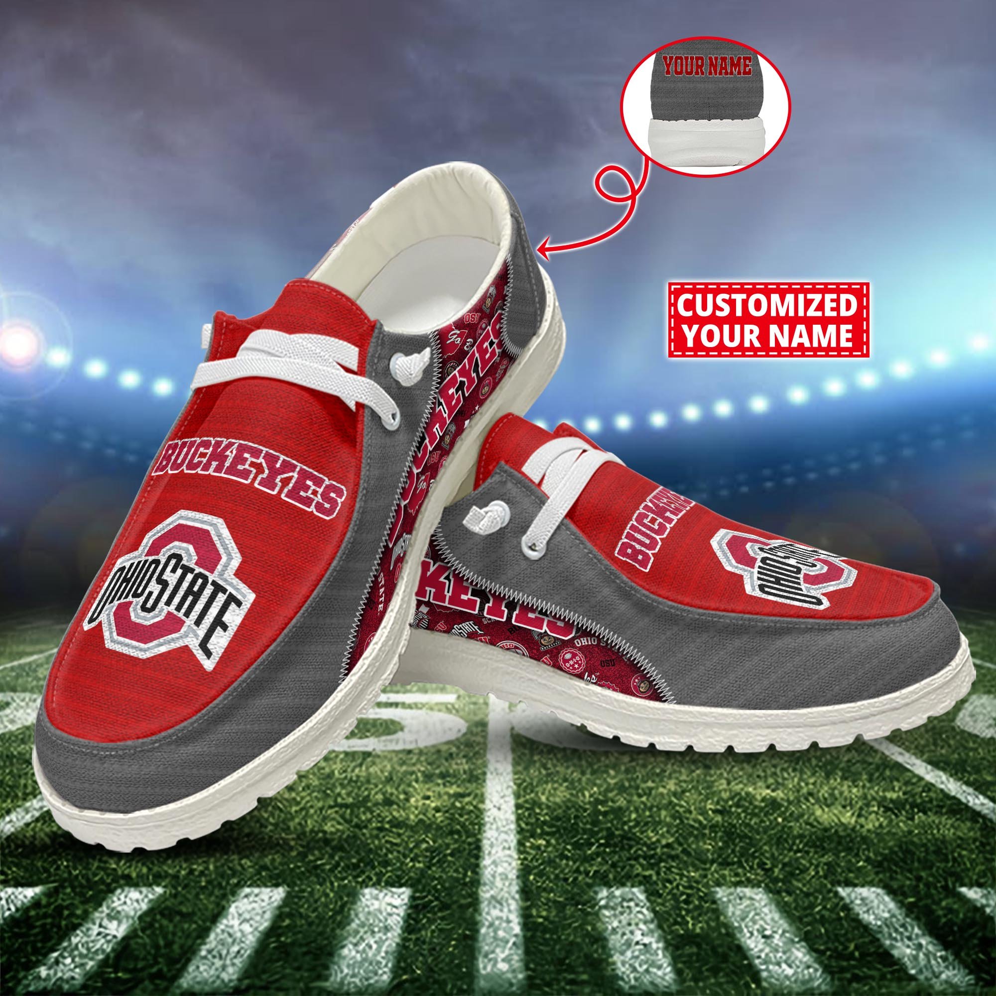 Ohio State Buckeyes Customized Dude Shoes New Arrivals H52922