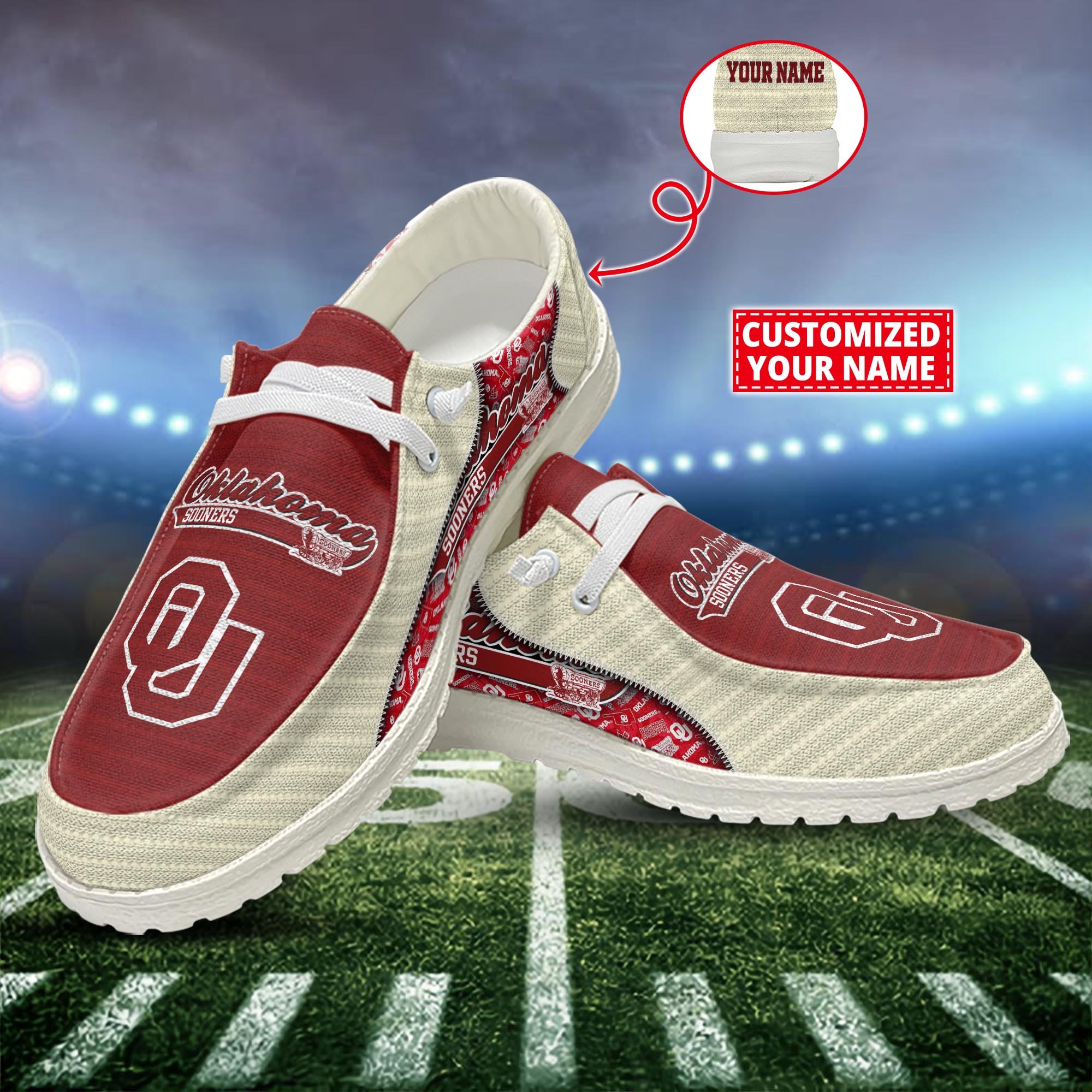 Oklahoma Sooners Customized Dude Shoes New Arrivals H52922