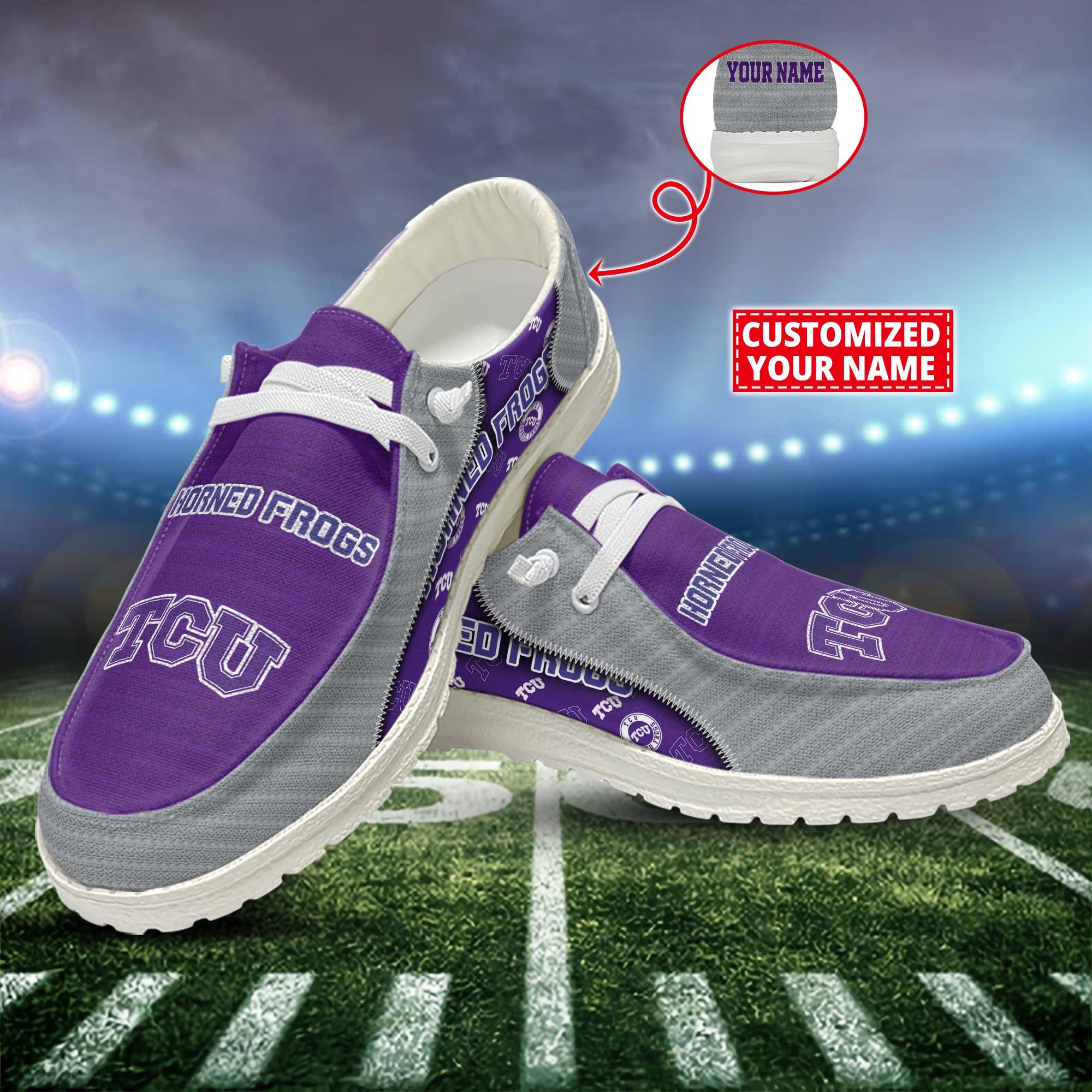 TCU Horned Frogs Customized Dude Shoes New Arrivals H52922