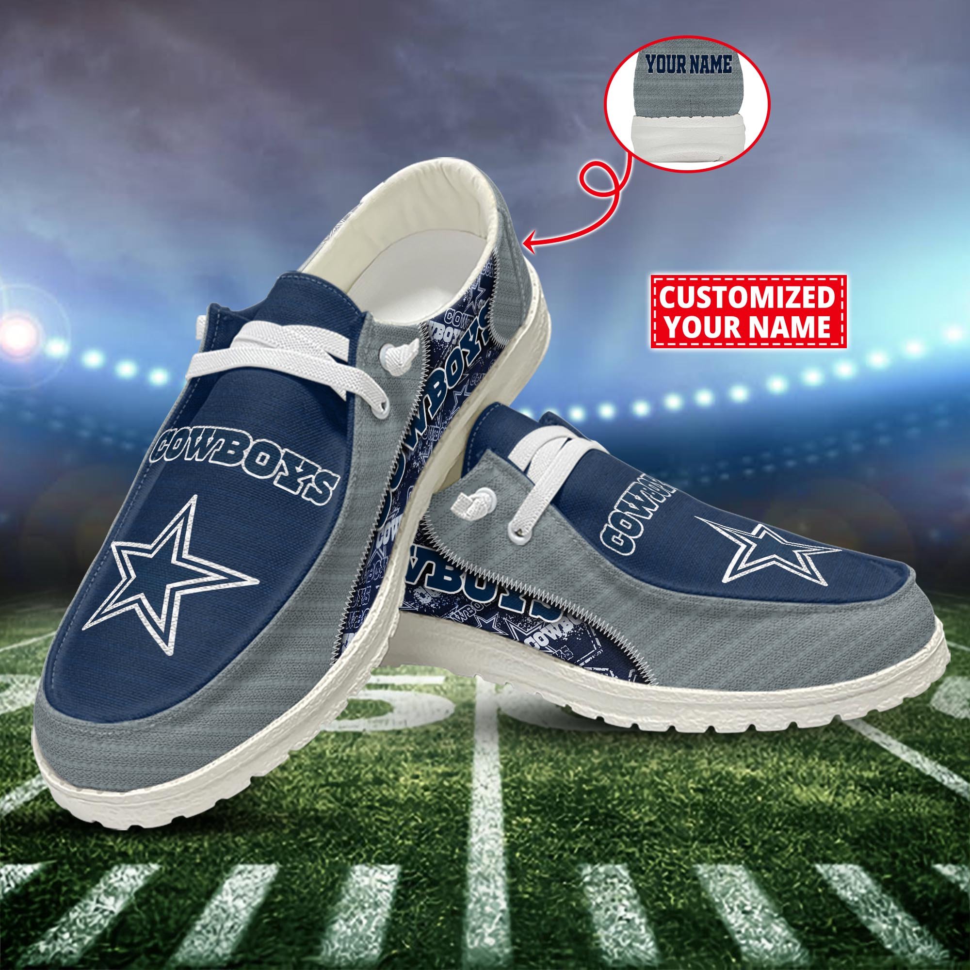 Dallas Cowboys Customized Dude Shoes New Arrivals H52922