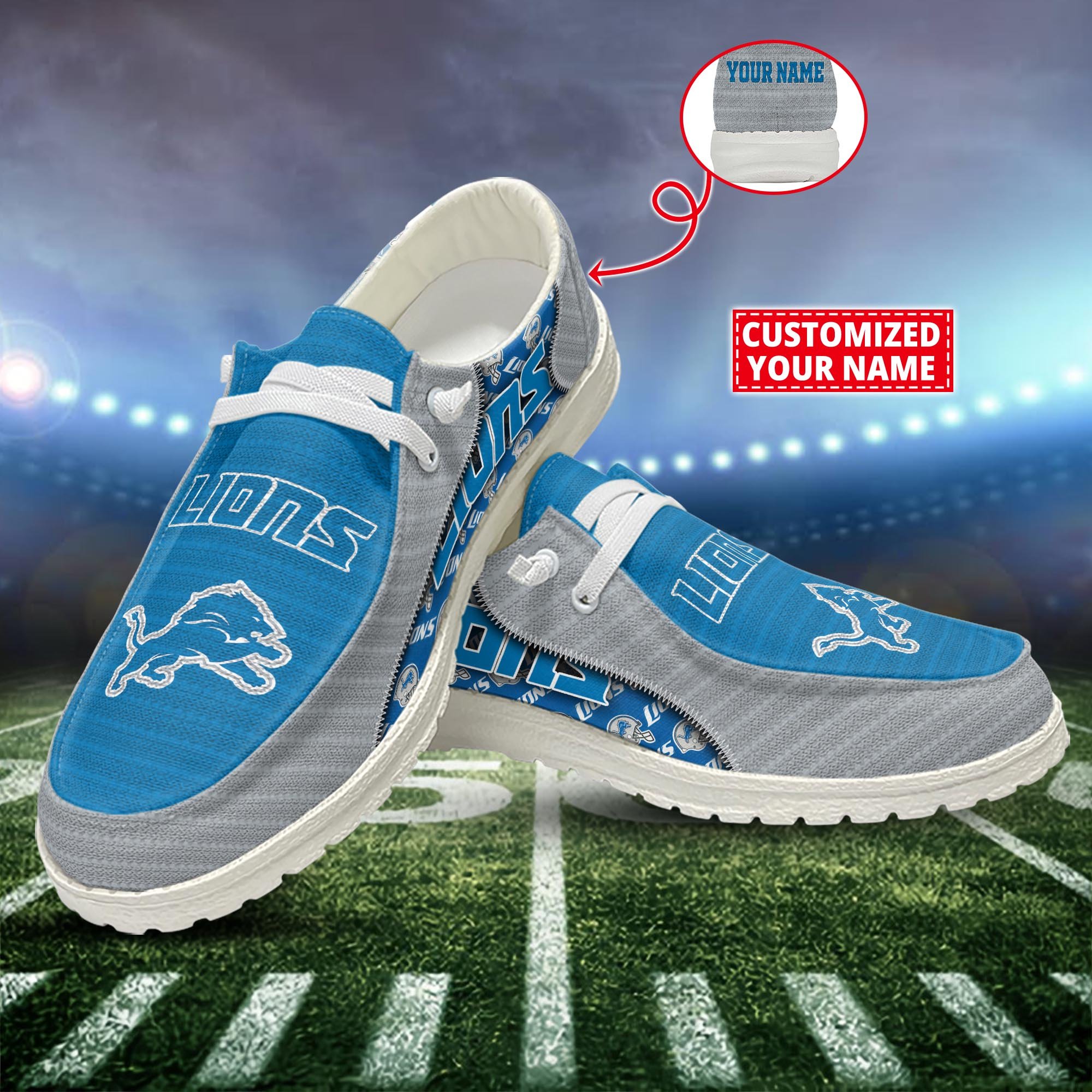 Detroit Lions Customized Dude Shoes New Arrivals H52922