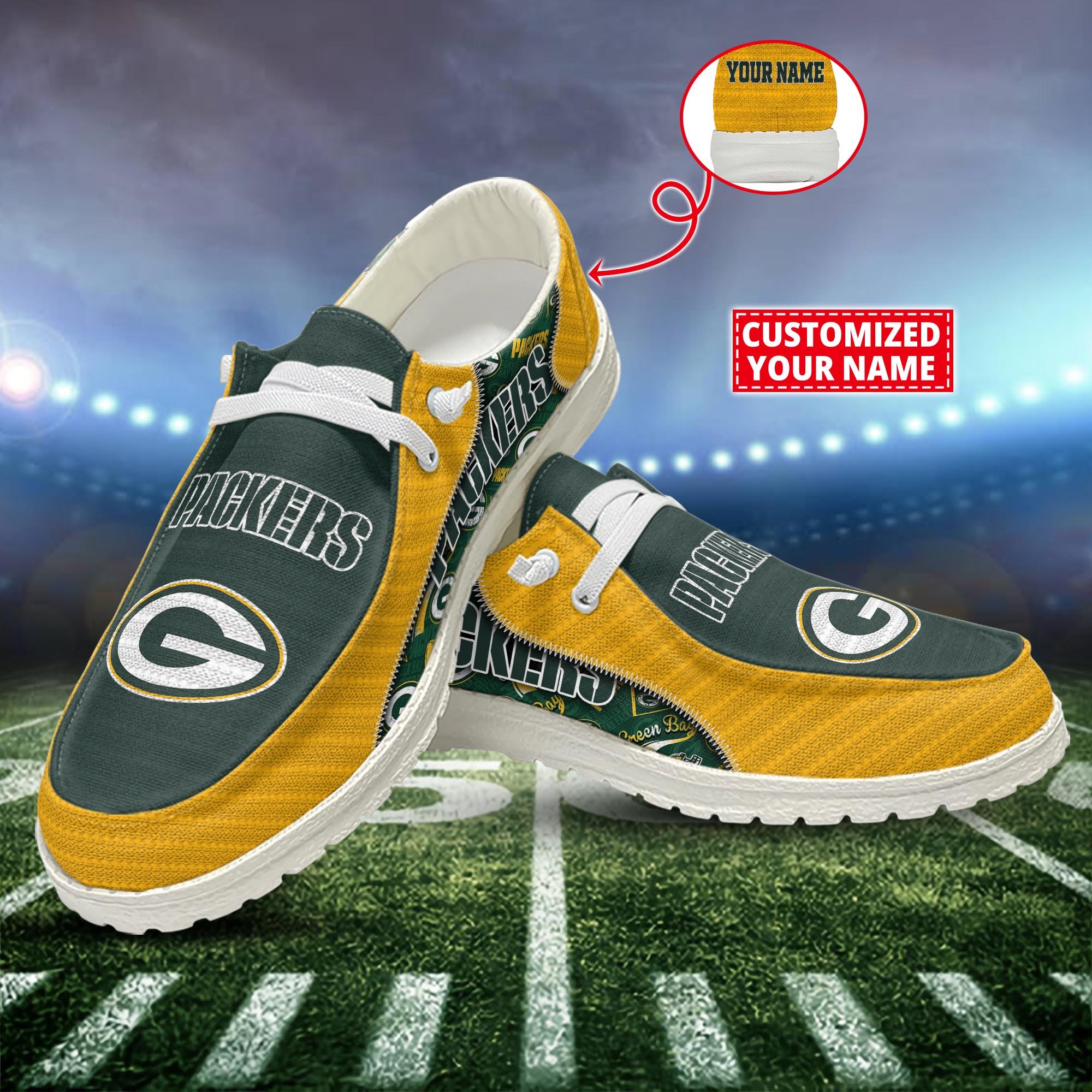 Green Bay Packers Customized Dude Shoes New Arrivals H52922