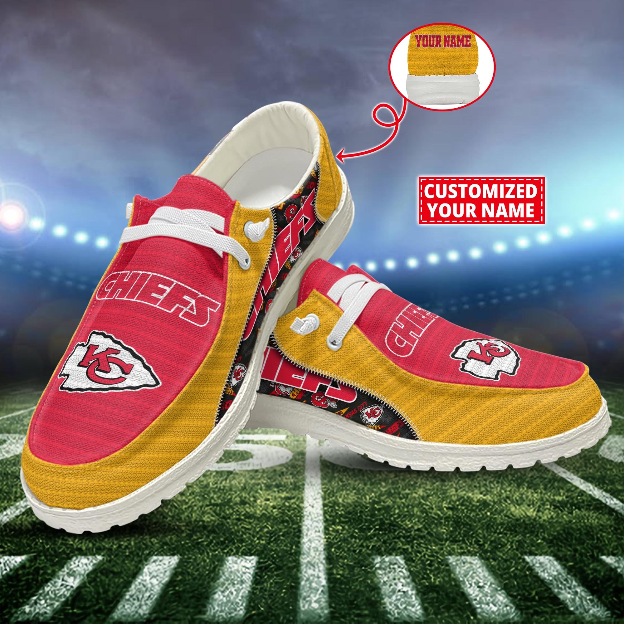 Kansas City Chiefs Customized Dude Shoes New Arrivals H52922