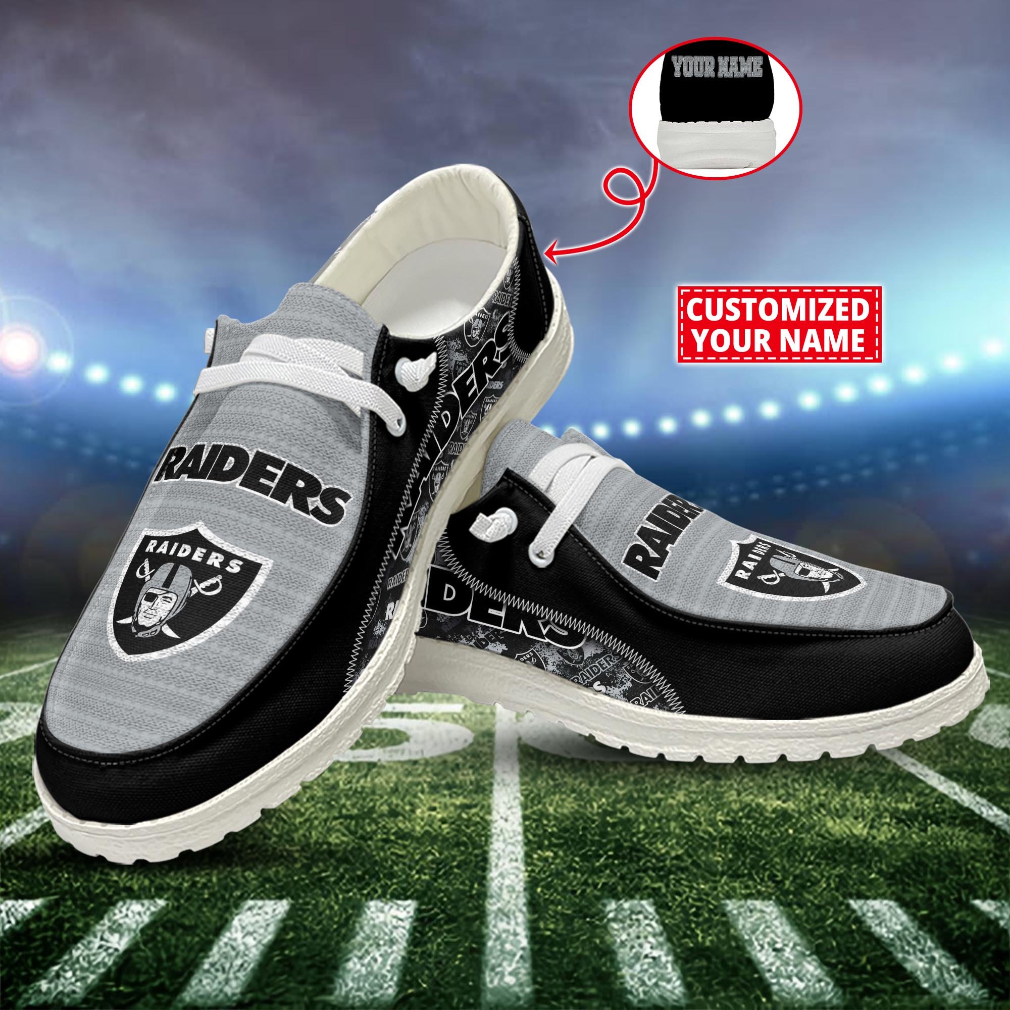 Las Vegas Raiders Customized Dude Shoes New Arrivals H52922