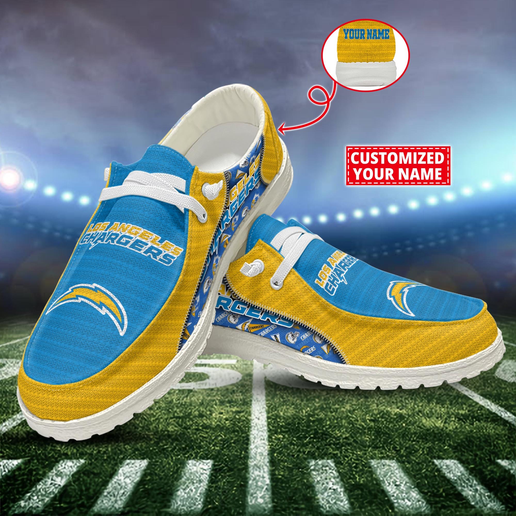 Los Angeles Chargers Customized Dude Shoes New Arrivals H52922