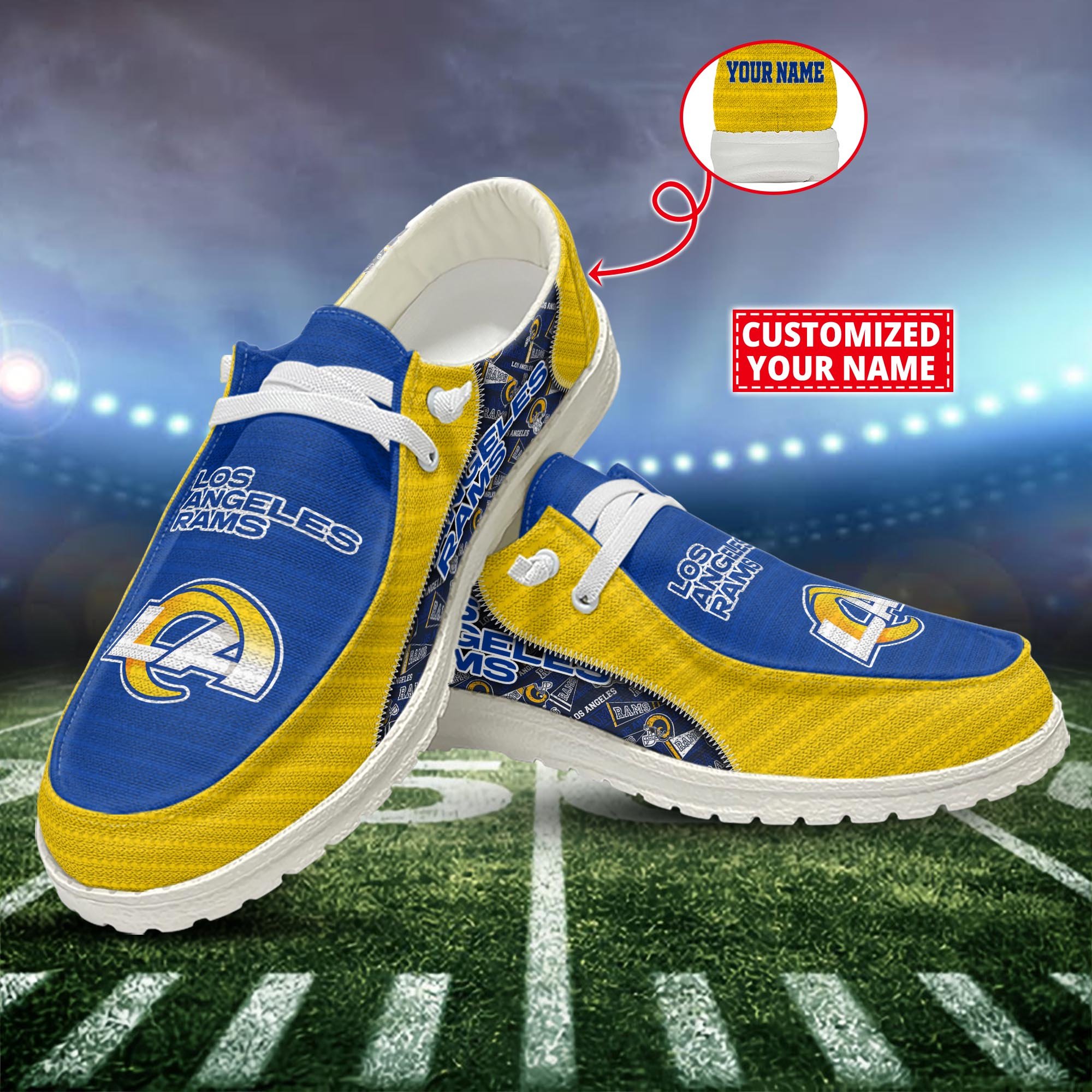 Los Angeles Rams Customized Dude Shoes New Arrivals H52922