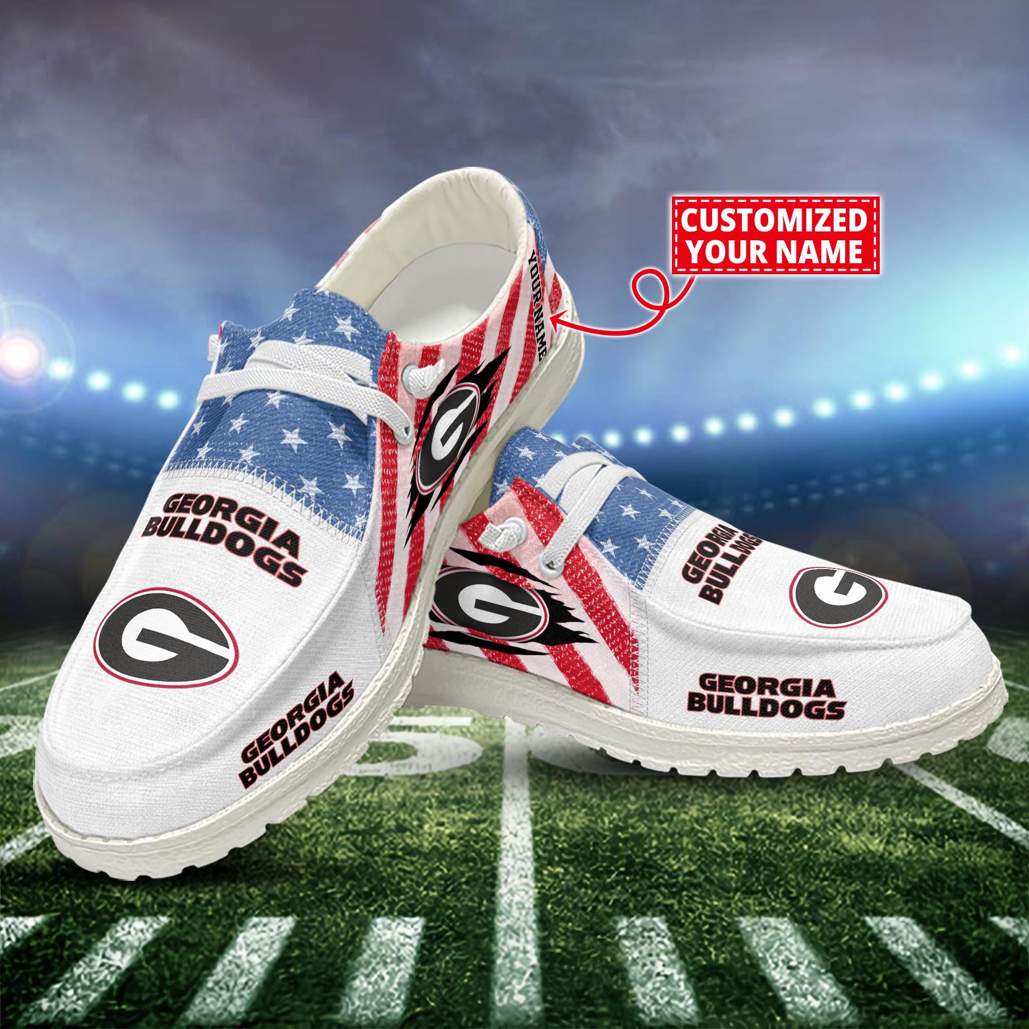 Georgia Bulldogs Customized Dude Shoes New Arrivals H52951