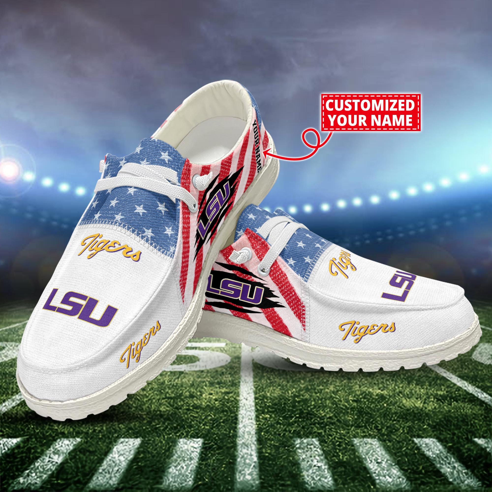 LSU TIGERS Customized Dude Shoes New Arrivals H52951