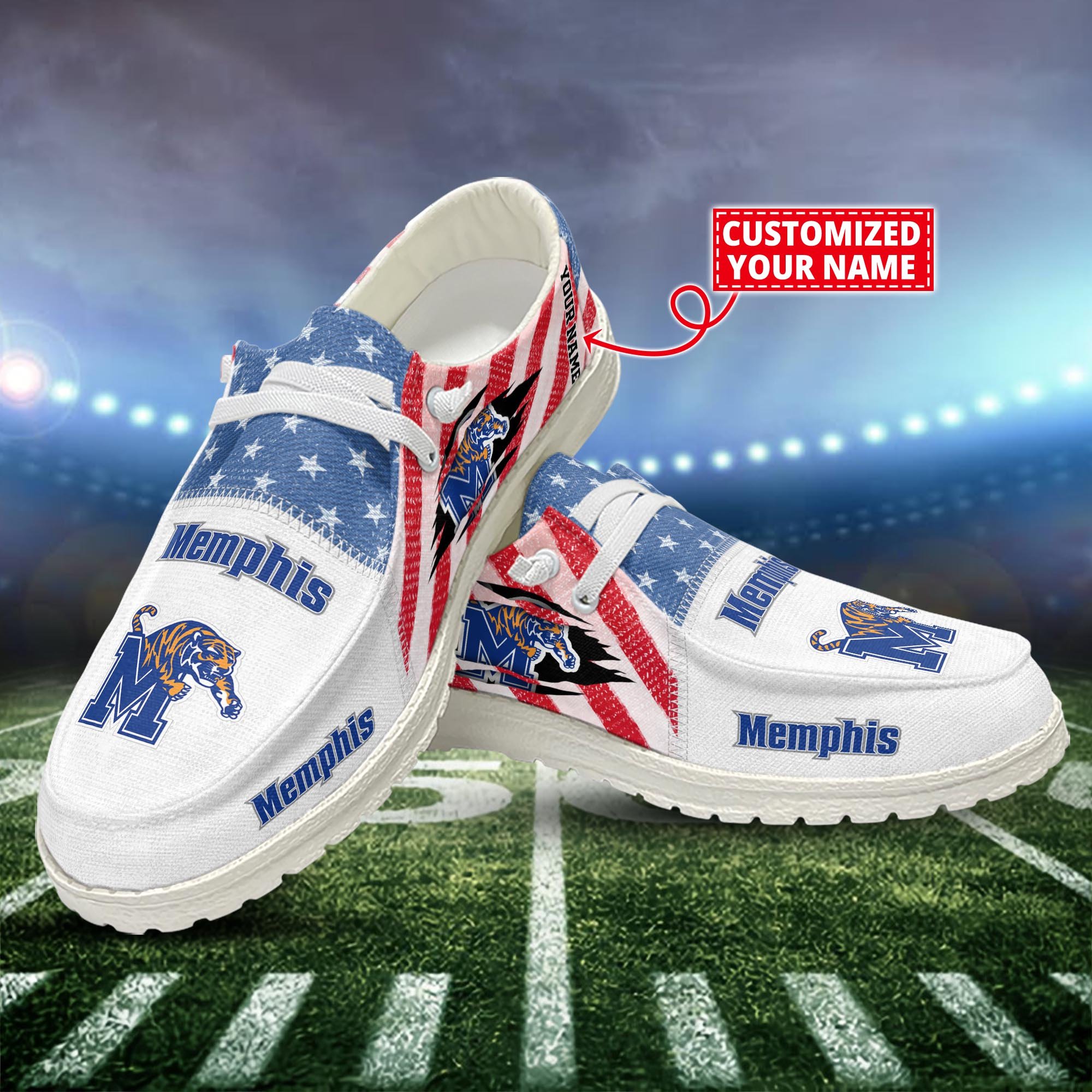 Memphis Tigers Customized Dude Shoes New Arrivals H52951