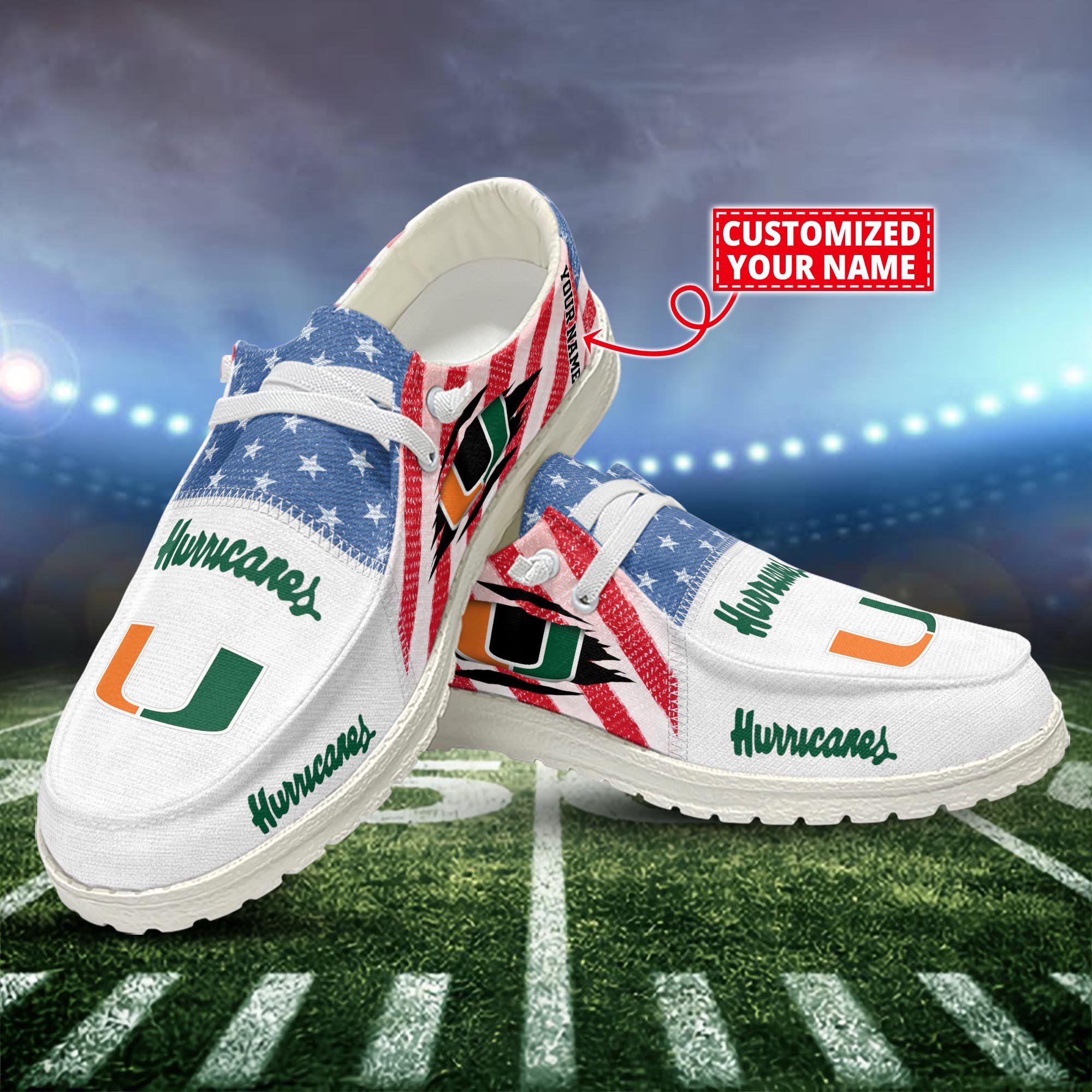 Miami Hurricanes Customized Dude Shoes New Arrivals H52951