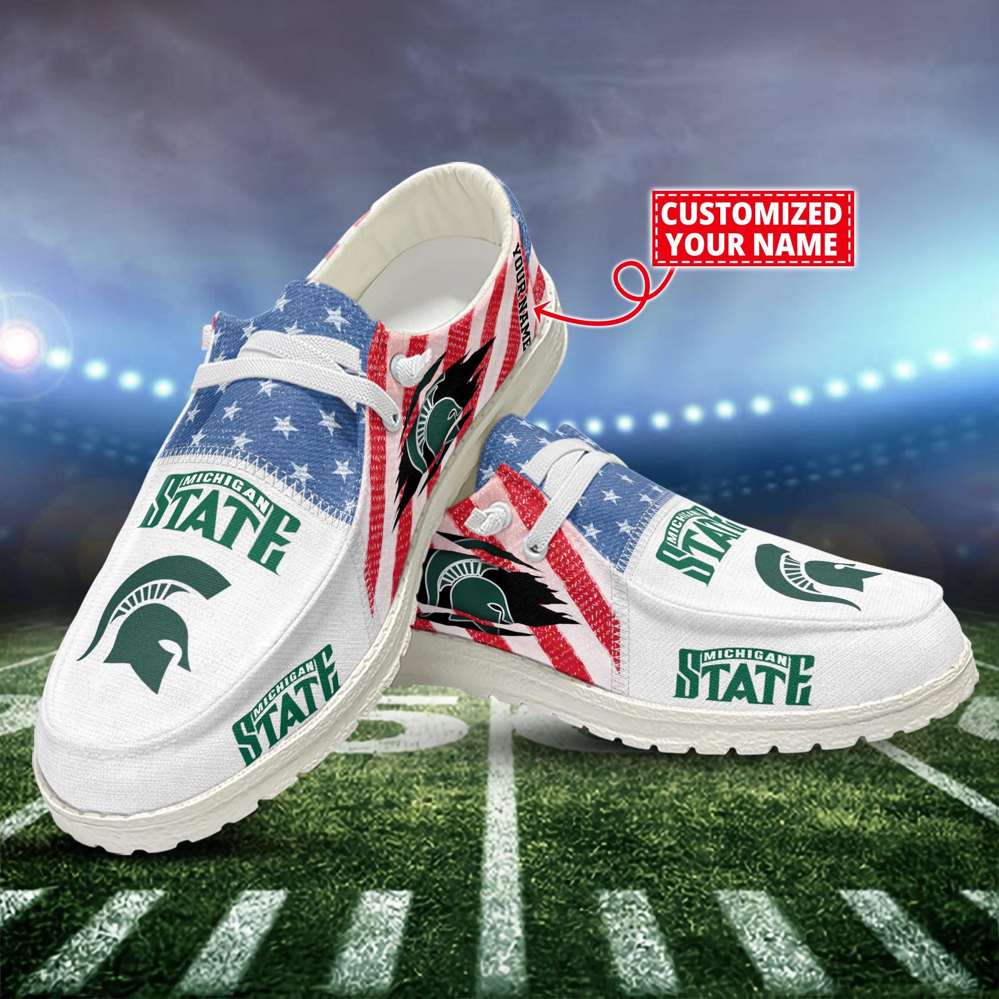 Michigan State Spartans Customized Dude Shoes New Arrivals H52951