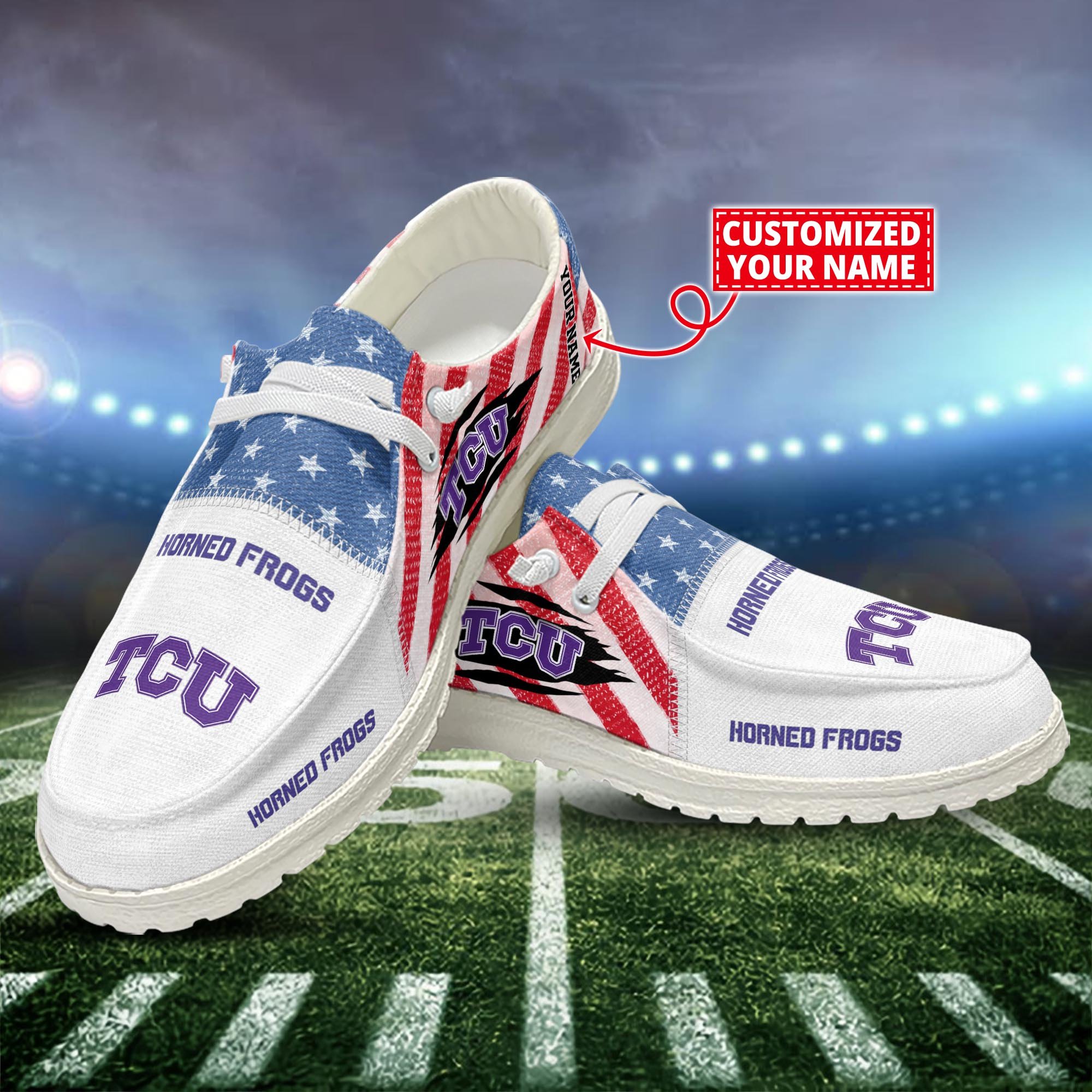 TCU Horned Frogs Customized Dude Shoes New Arrivals H52951