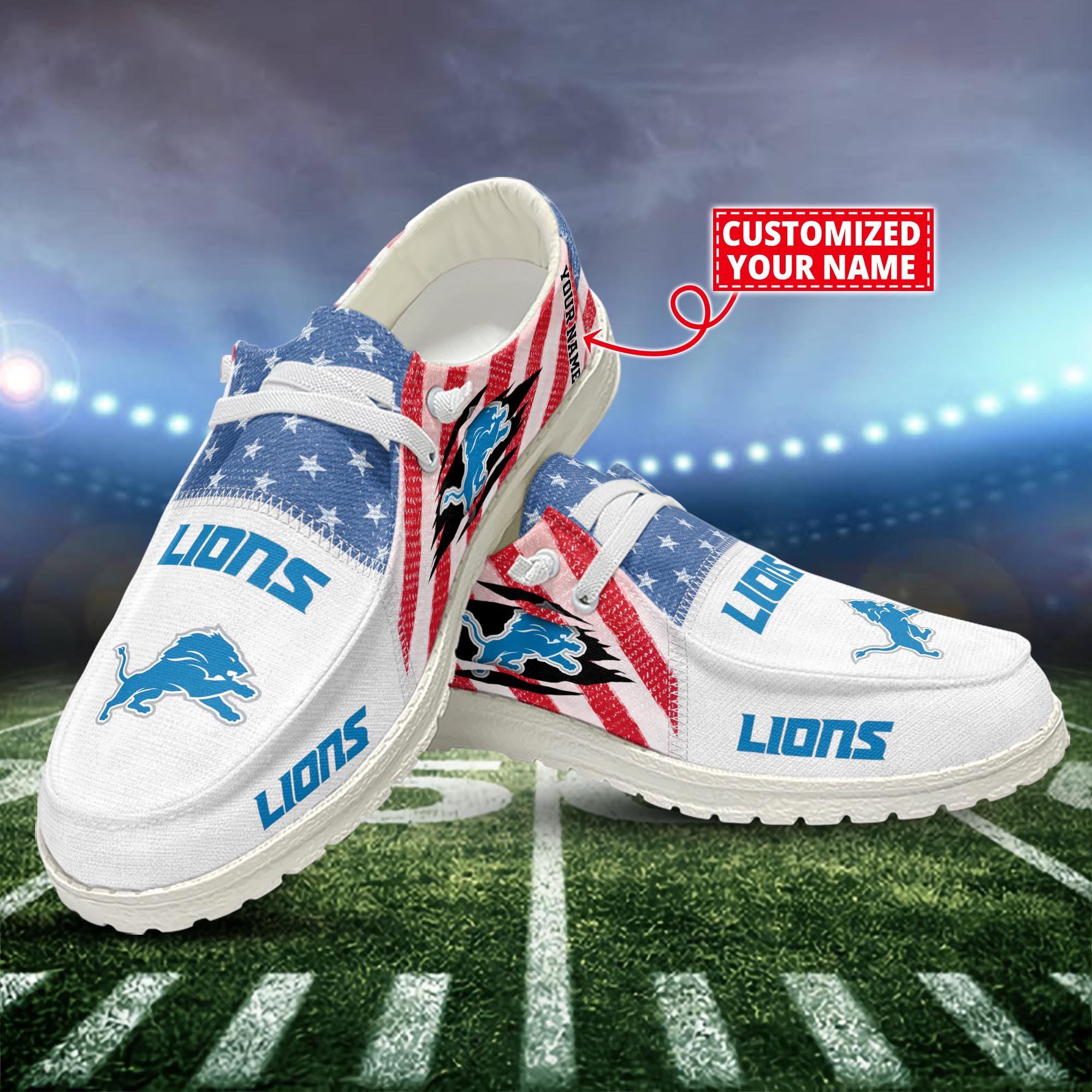 Detroit Lions Customized Dude Shoes New Arrivals H52951