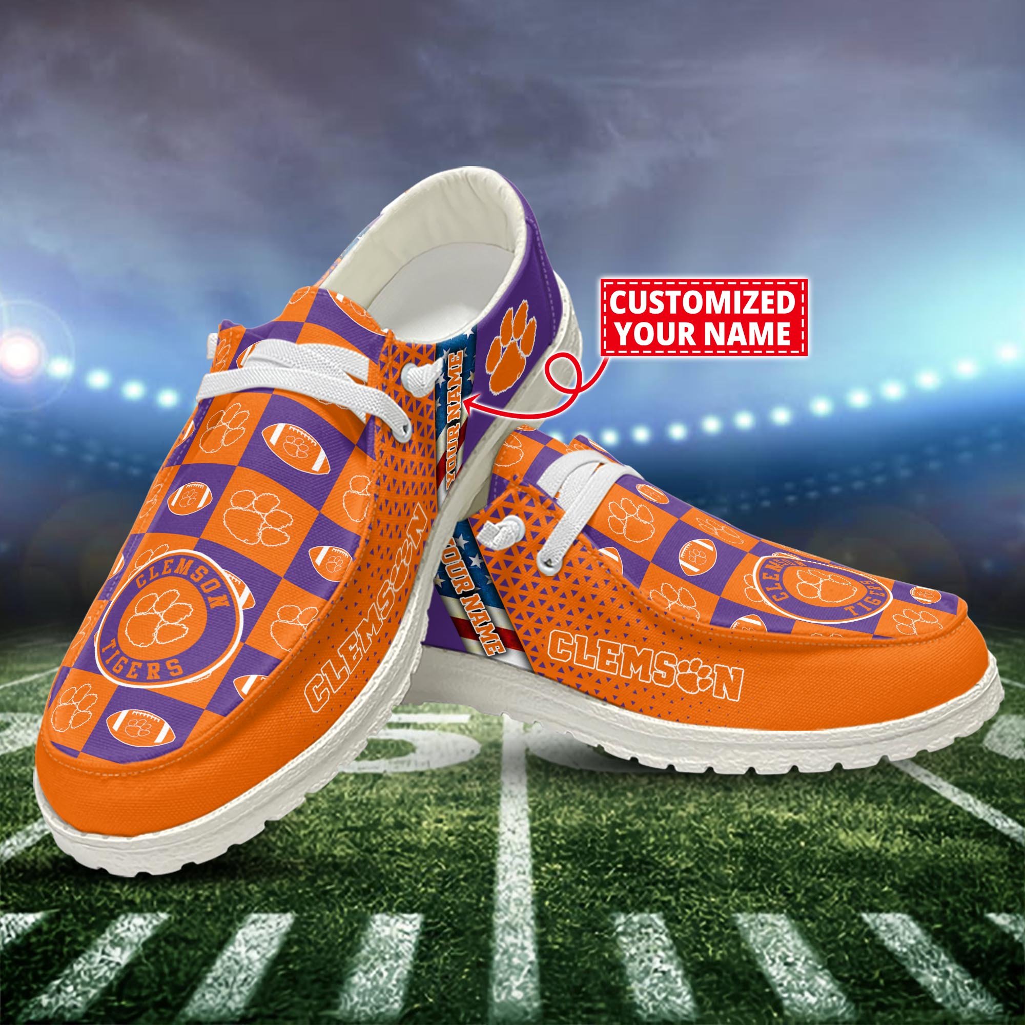 Clemson Tigers Customized Dude Shoes New Arrivals H52955