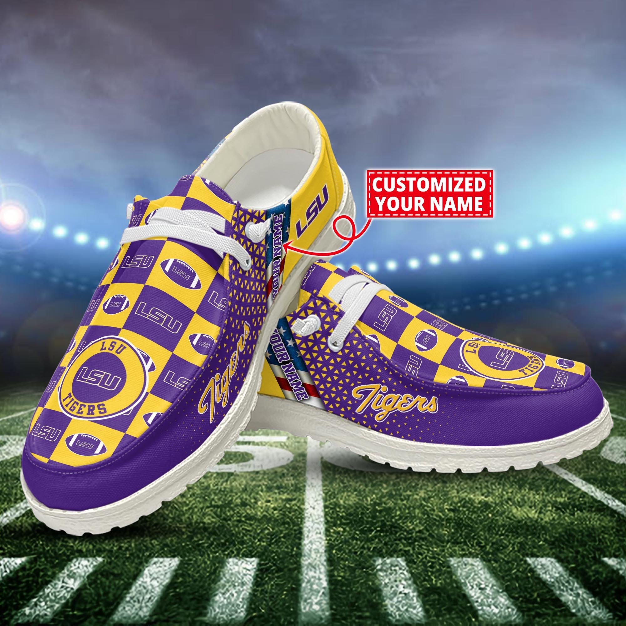 LSU TIGERS Customized Dude Shoes New Arrivals H52955