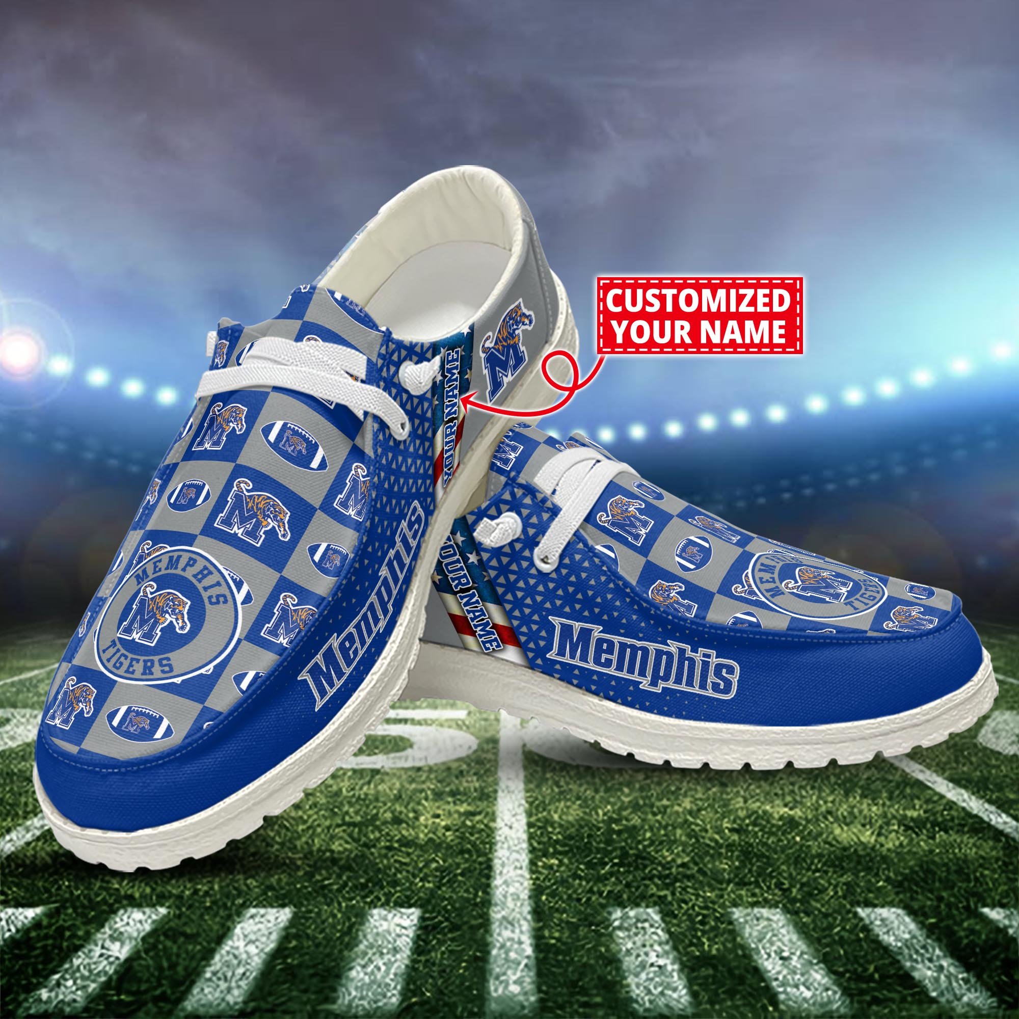 Memphis Tigers Customized Dude Shoes New Arrivals H52955