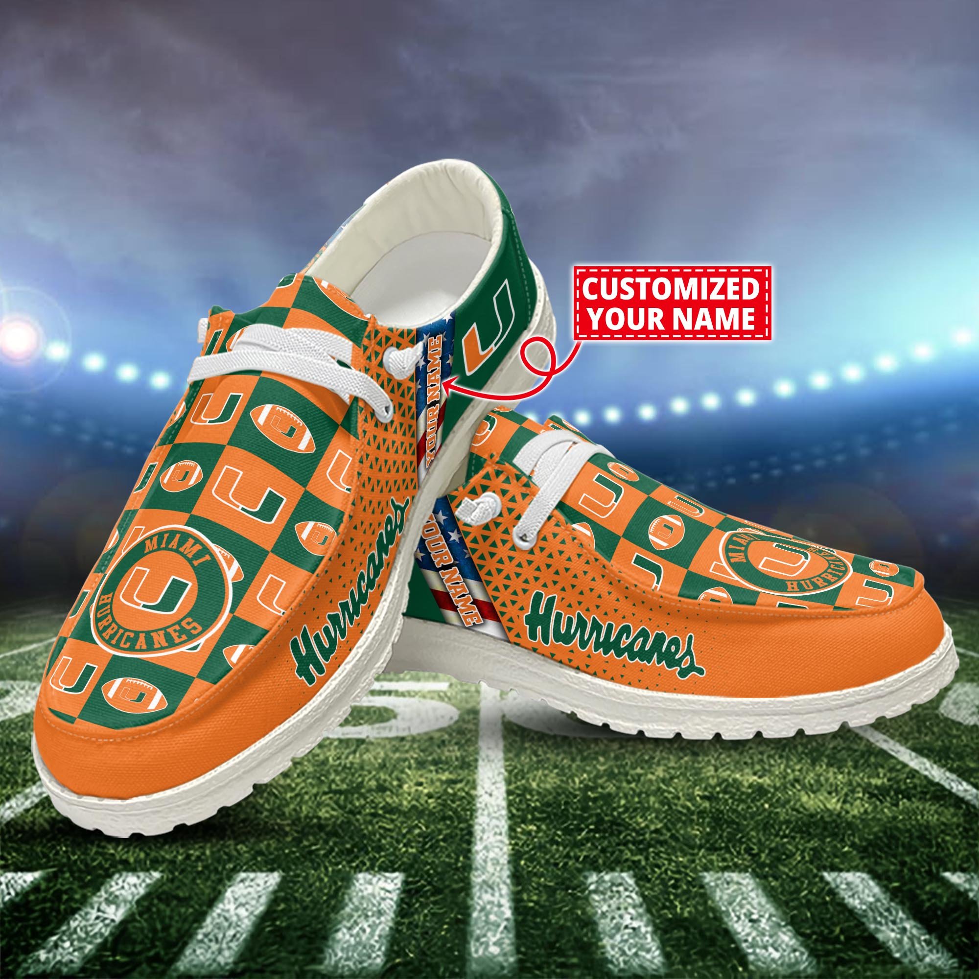 Miami Hurricanes Customized Dude Shoes New Arrivals H52955