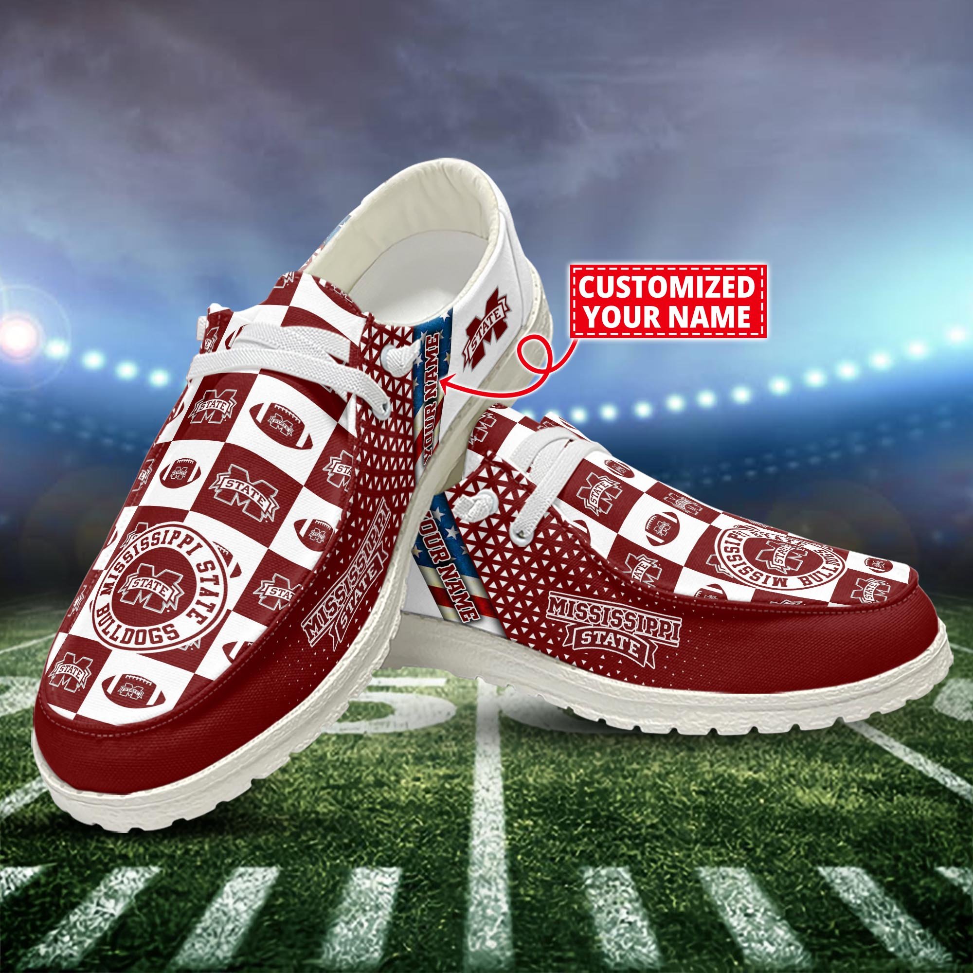 Mississippi State Bulldogs Customized Dude Shoes New Arrivals H52955