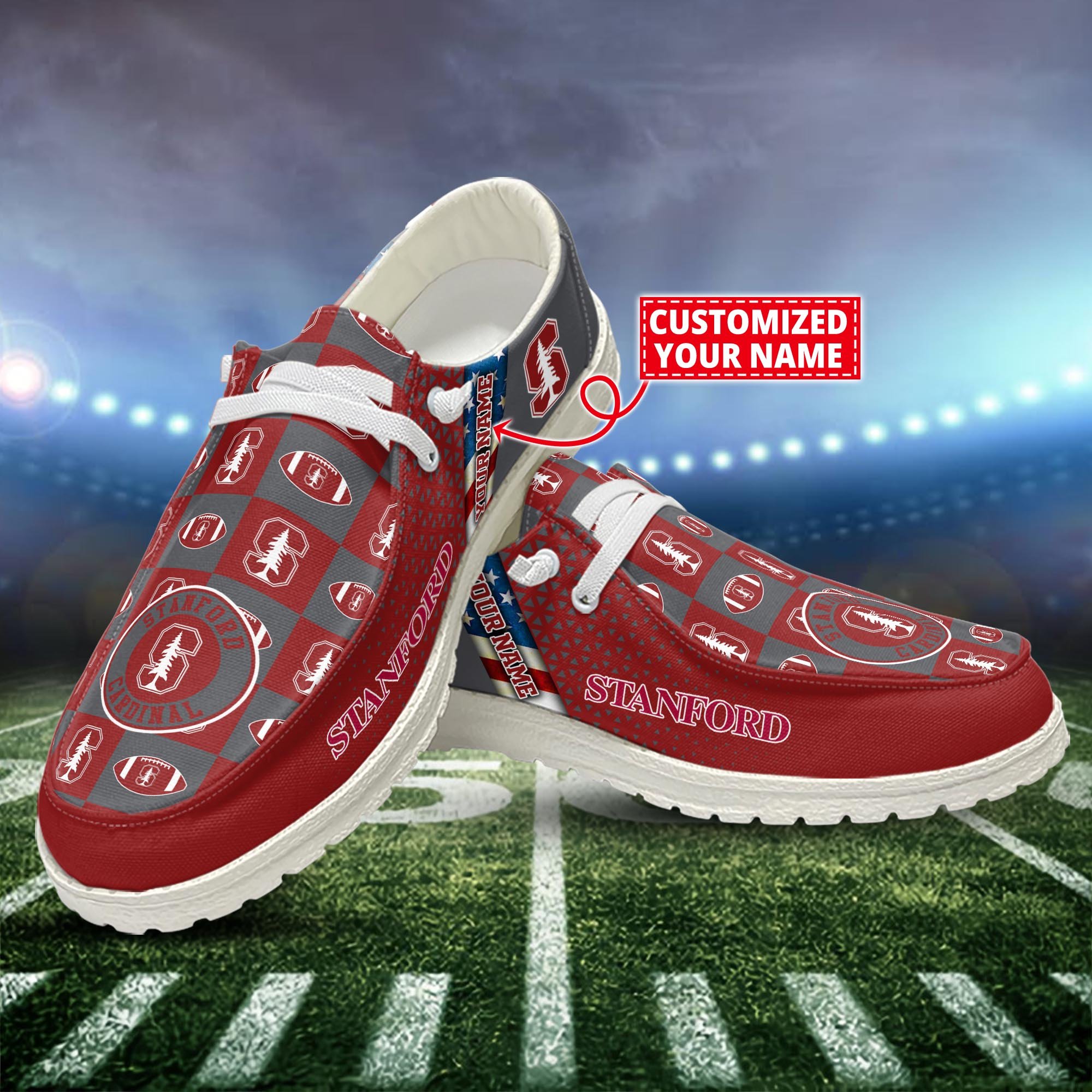 Stanford Cardinal Customized Dude Shoes New Arrivals H52955