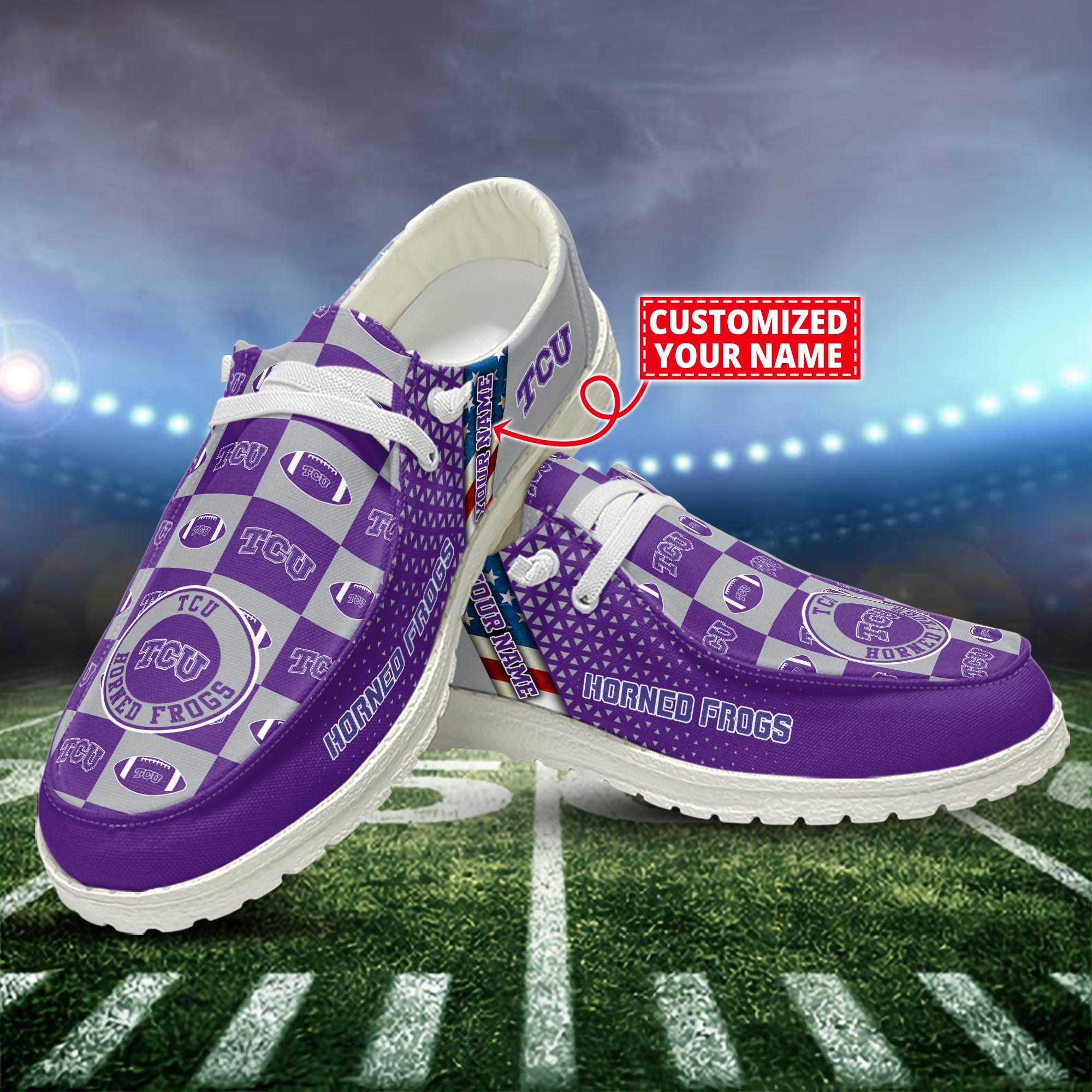 TCU Horned Frogs Customized Dude Shoes New Arrivals H52955