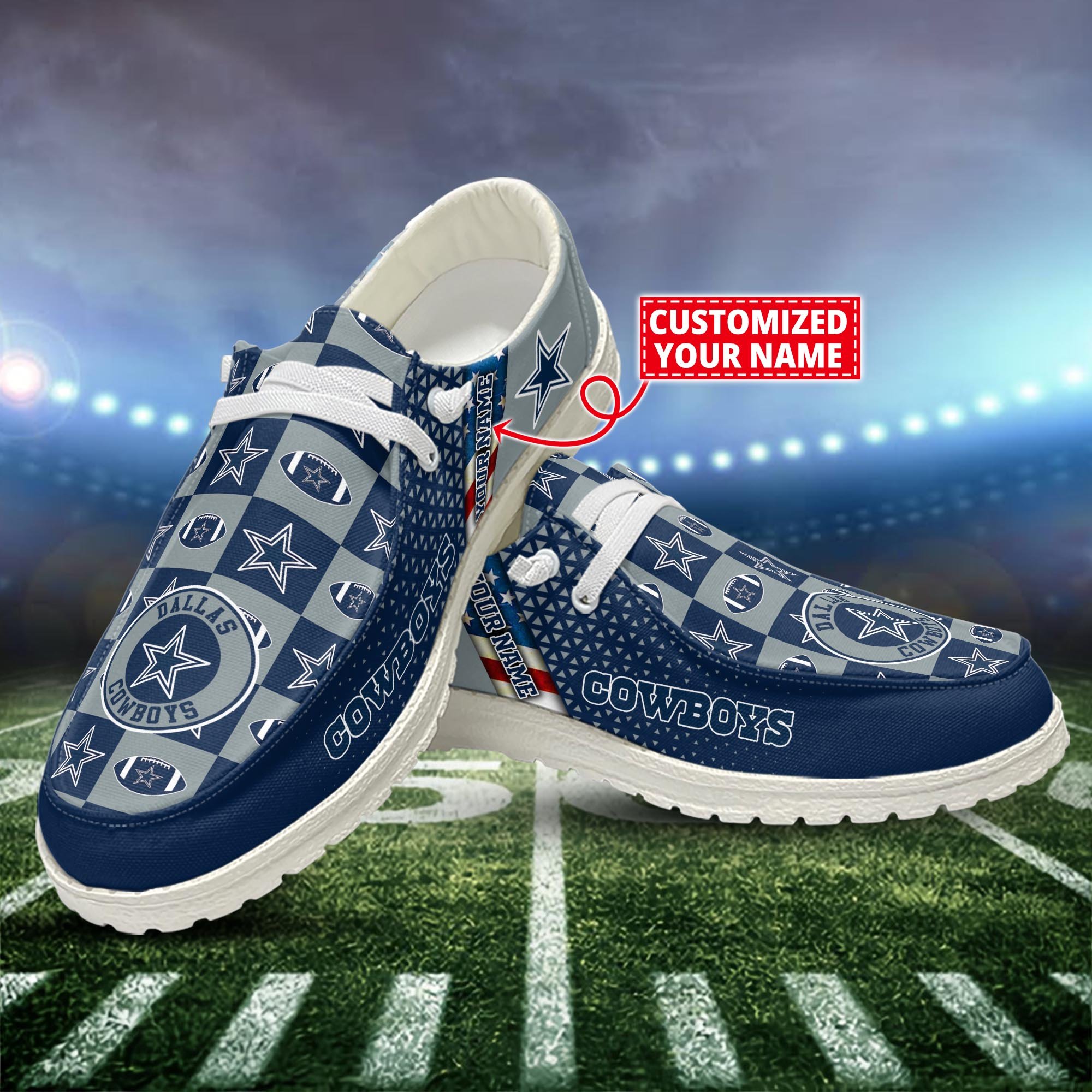 Dallas Cowboys Customized Dude Shoes New Arrivals H52955