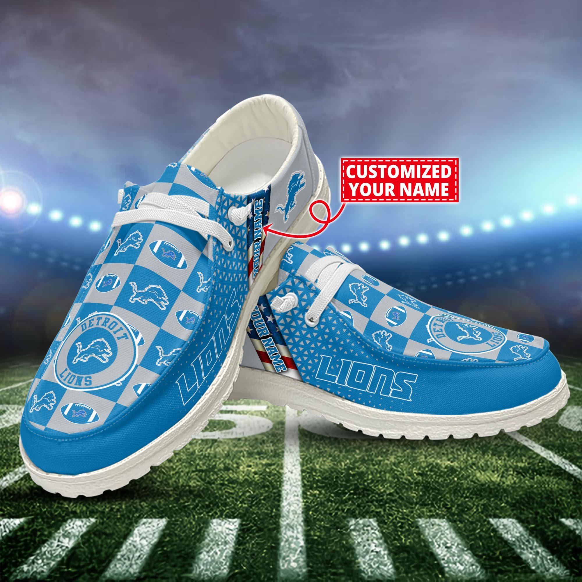 Detroit Lions Customized Dude Shoes New Arrivals H52955