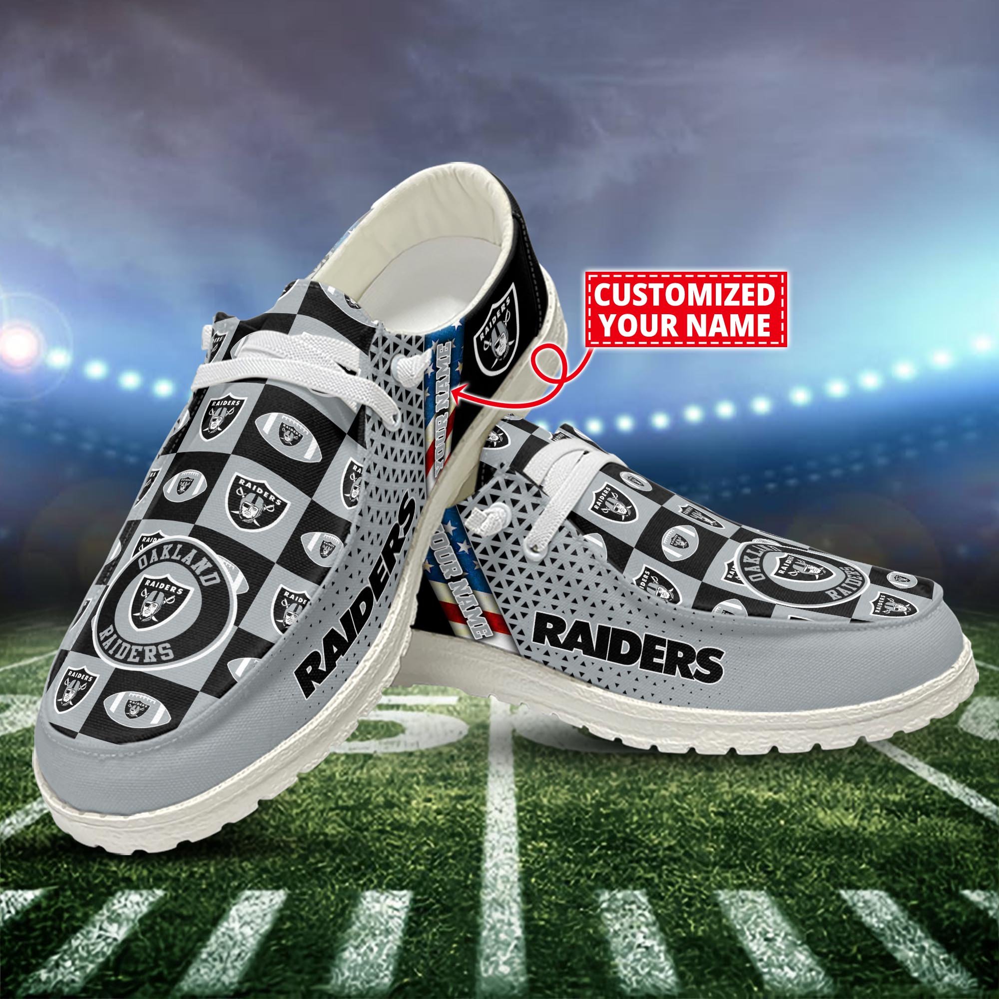 Las Vegas Raiders Customized Dude Shoes New Arrivals H52955