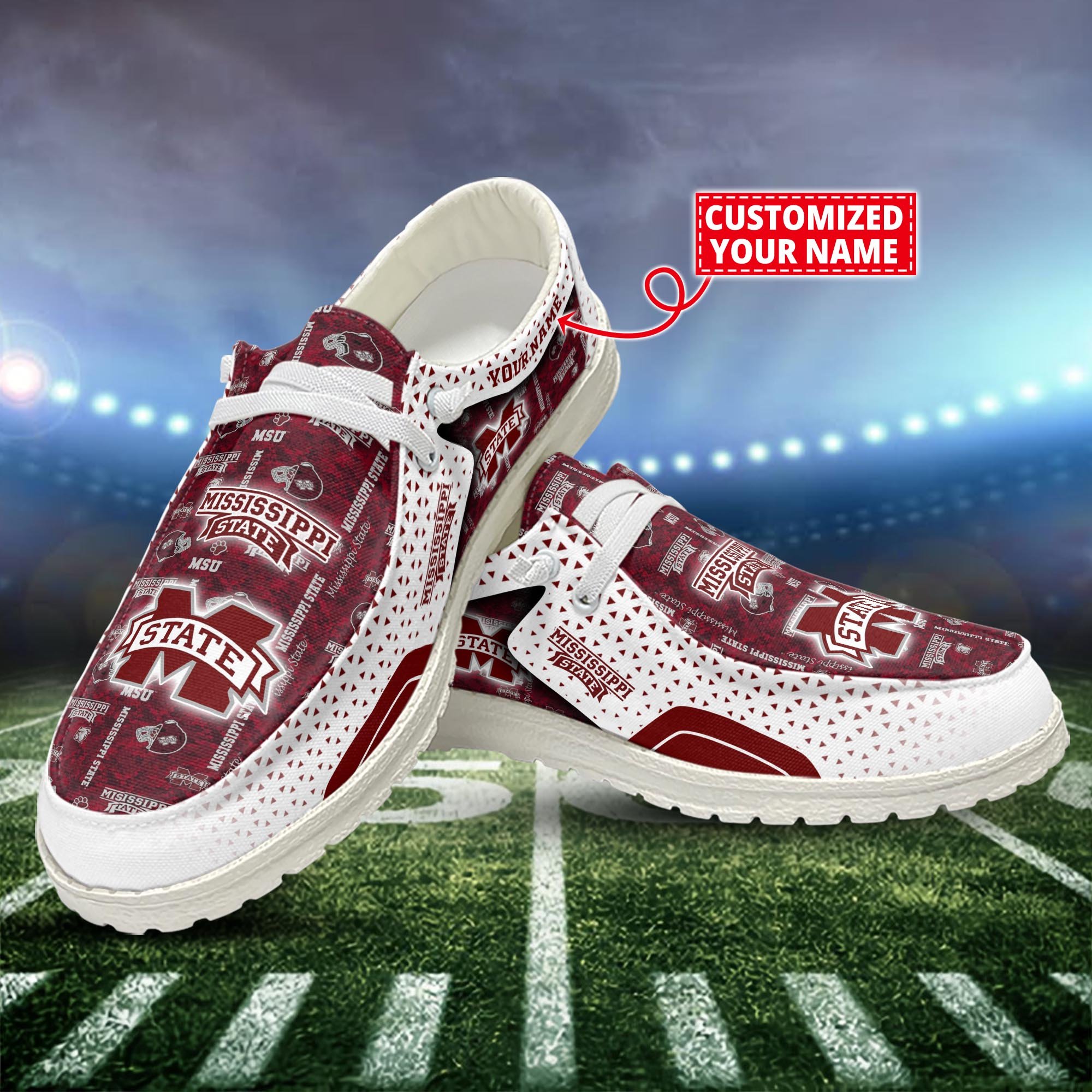 Mississippi State Bulldogs Customized Dude Shoes New Arrivals H52981