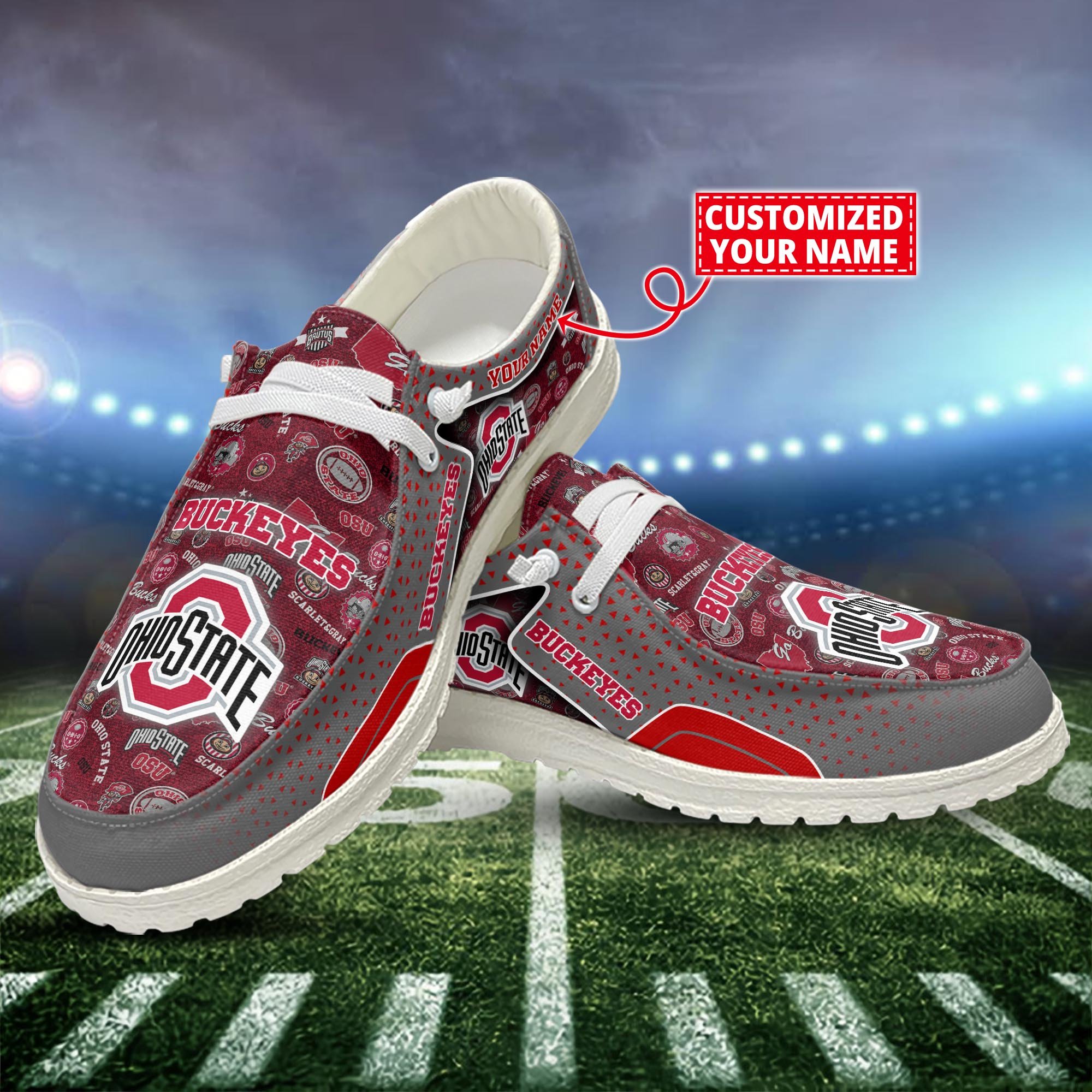 Ohio State Buckeyes Customized Dude Shoes New Arrivals H52981